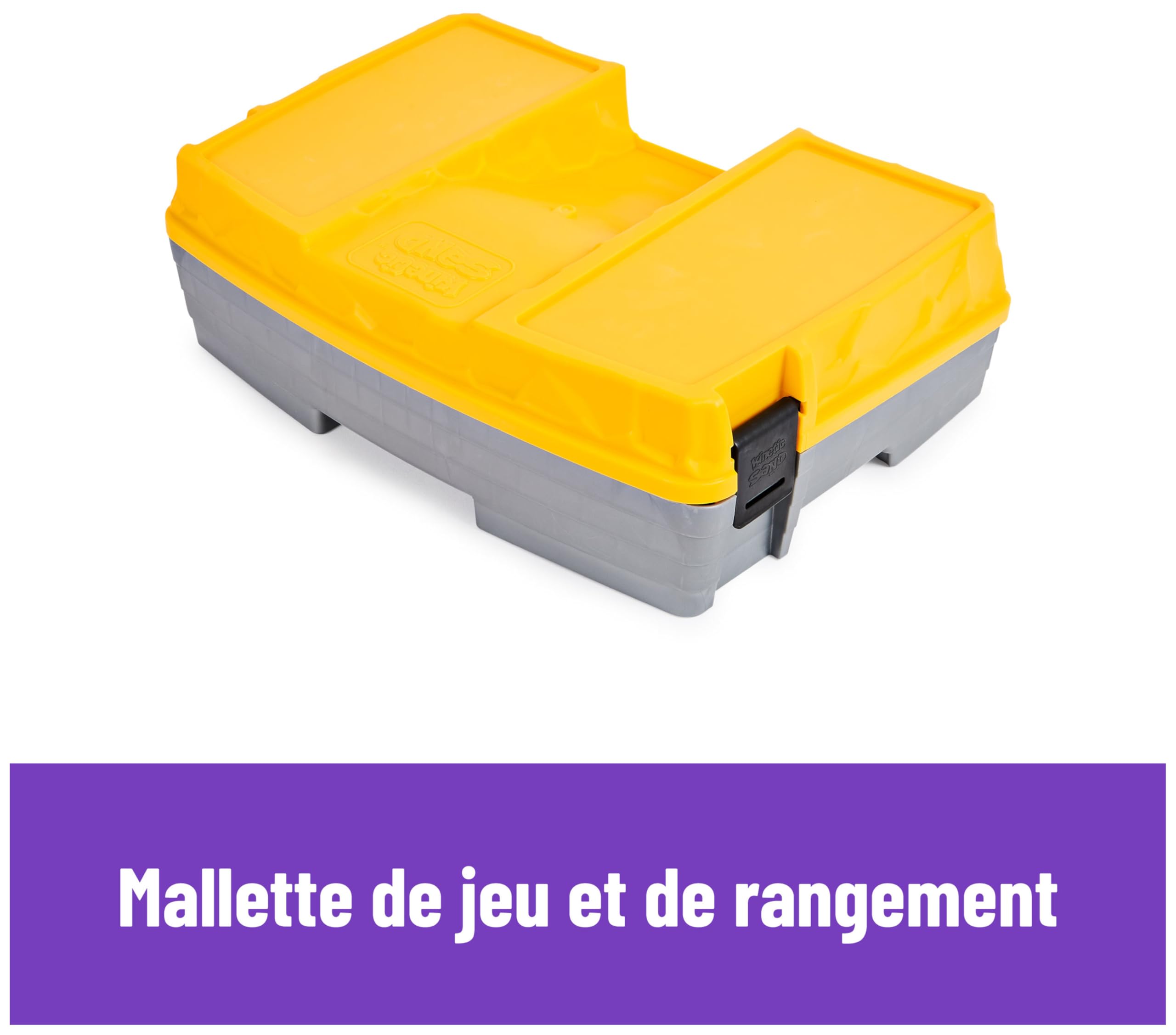 Kinetic Sand Sable Magique - Mallette de Construction 907 G + 3 Accessoires - Emportez Votre Sable À Modeler Partout & Sculptez Vos Créations comme De La Pâte À Modeler - Jouet Enfant 3 Ans Et +