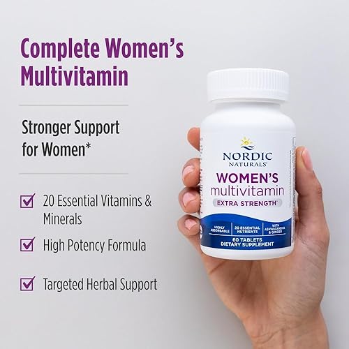 Miniatura 7 de Nordic Naturals Women’s Multivitamin Extra Strength - Skin, Hair, Energy, & Bone Support - Immunity Supplement - 20 Essential Nutrients - 60 Tablets