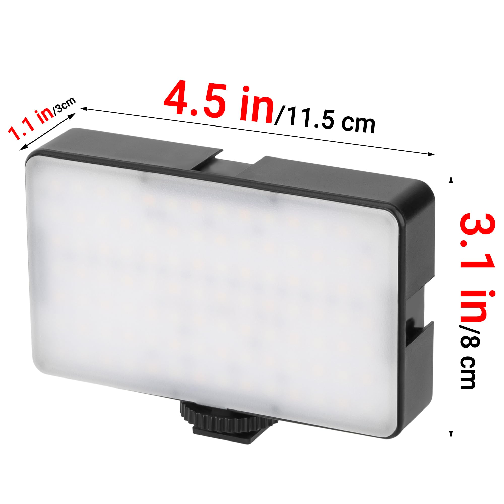 LinkWheres Tri-Color Camera Video Light - Compact hot Shoe Mounted LED Light with stepless dimming for Live Streamers, Photographers, Short Video Makers