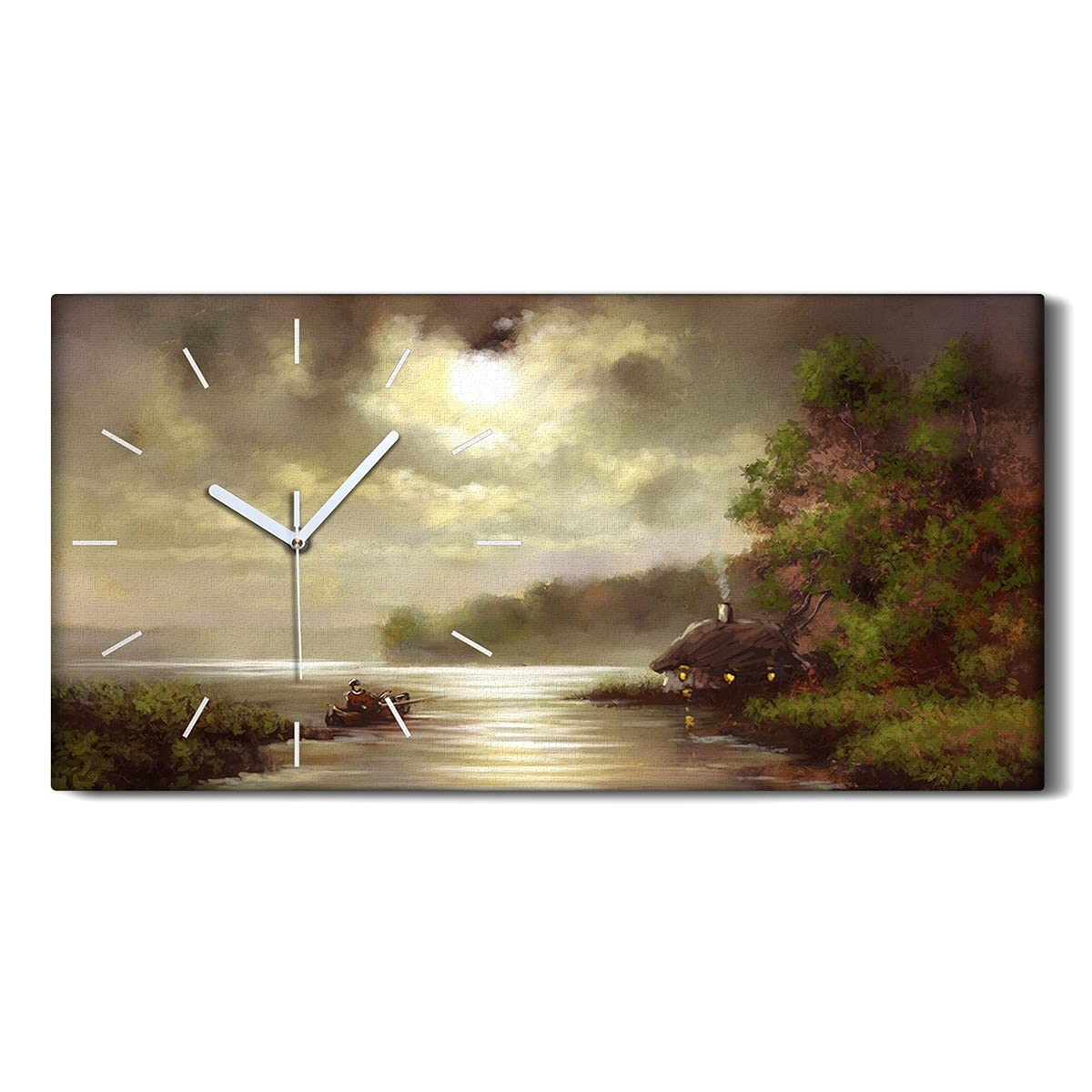 Horloge silencieuse sans tic-tac tableau sur toile 60x30cm chambre