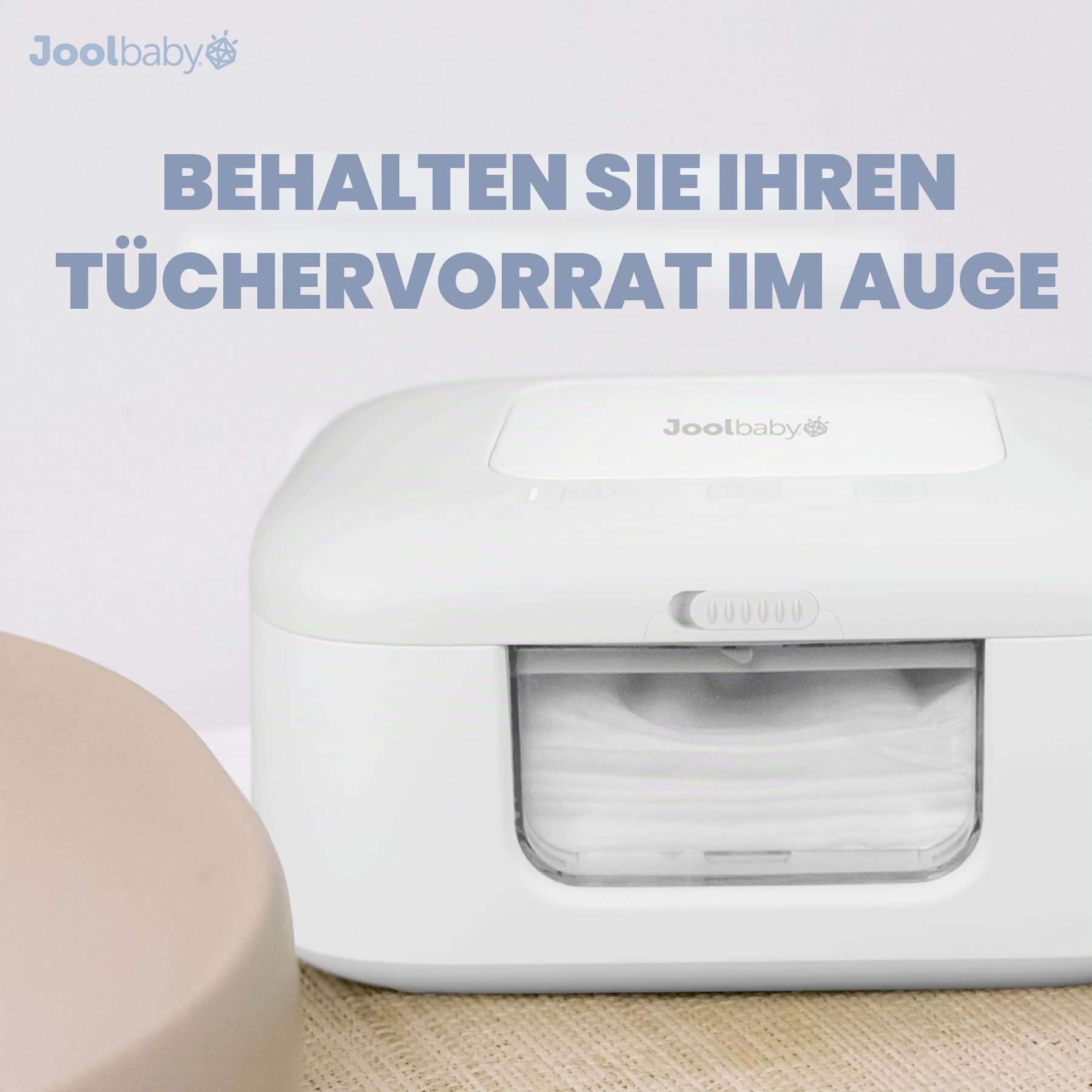 TinyBums Baby-Feuchttuchwärmer & Spender mit LED-Wechsellicht & Ein-/Aus-Schalter (Weiß) - Jool Baby
