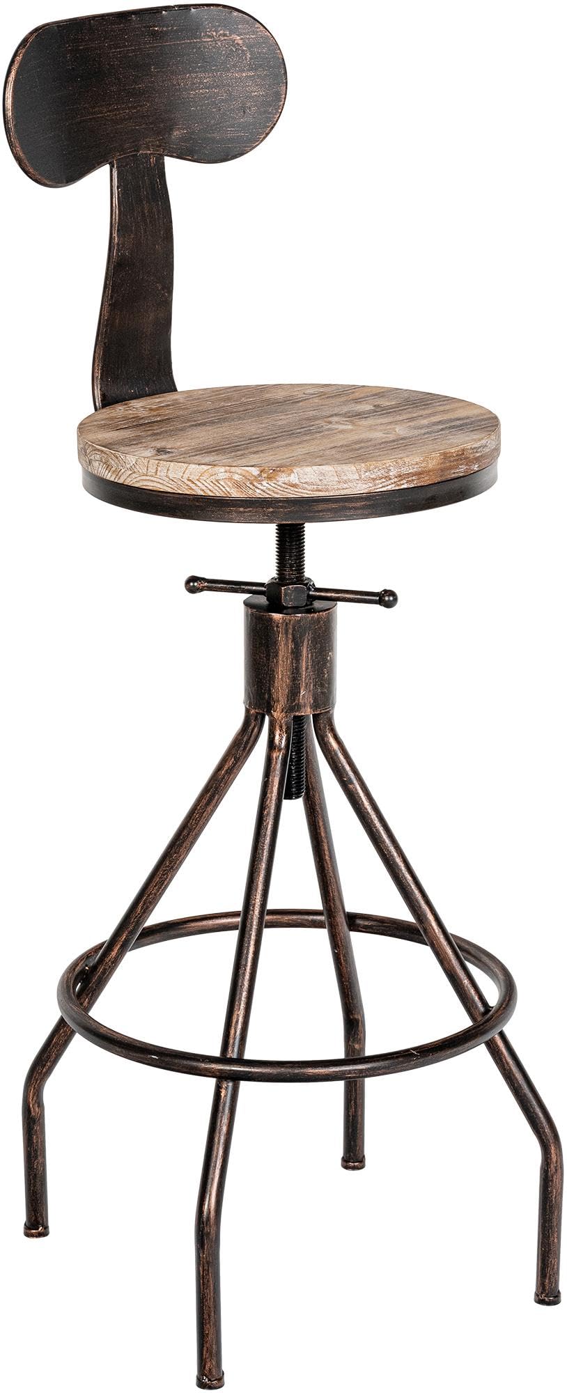 Set Di 2 Sgabelli Da Bar In Metallo Dal Design Industriale Con Poggiapiedi Color Rame 100001008 49688158