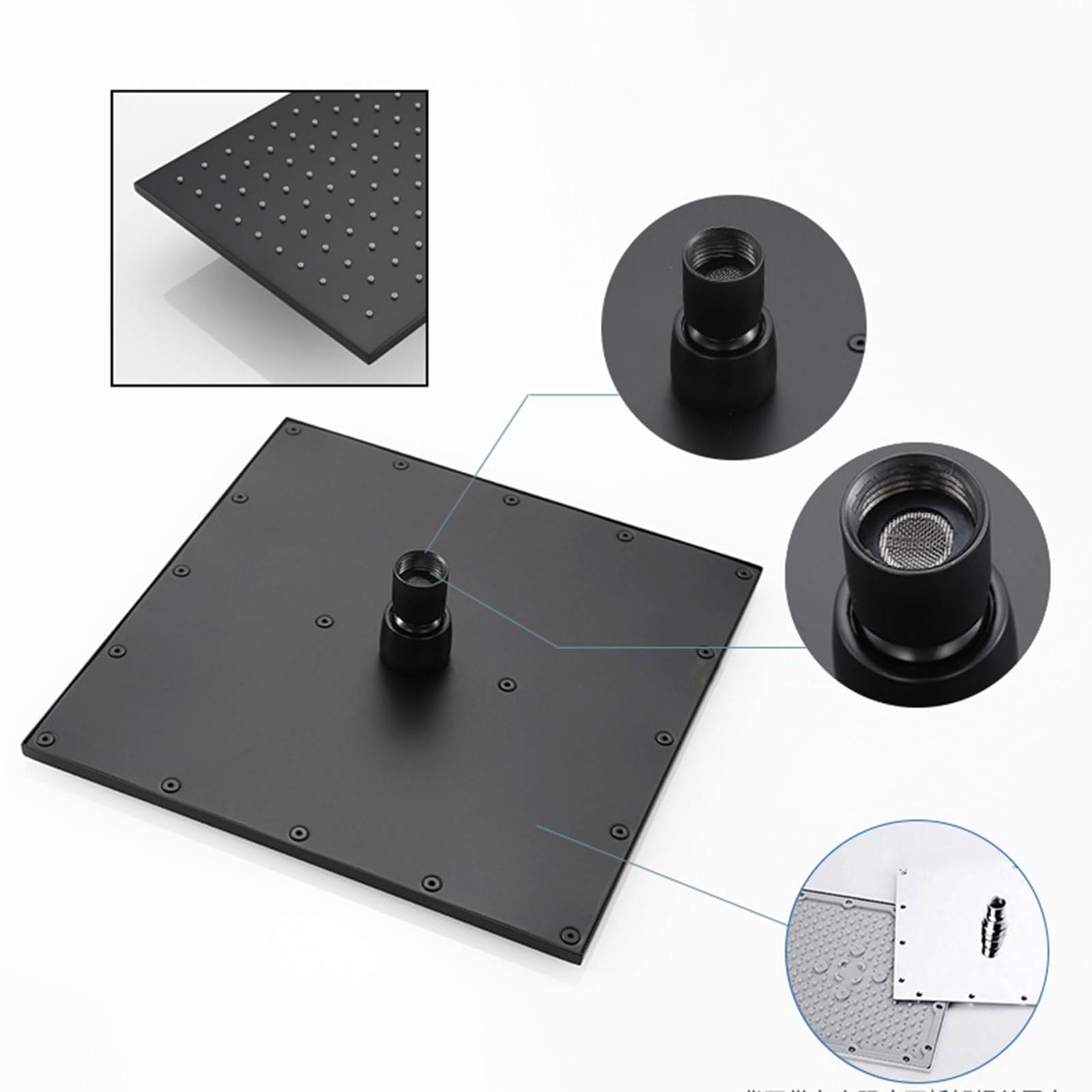 Amazon.co.jp: シャワーシステム サーモスタット ブラック コンシール