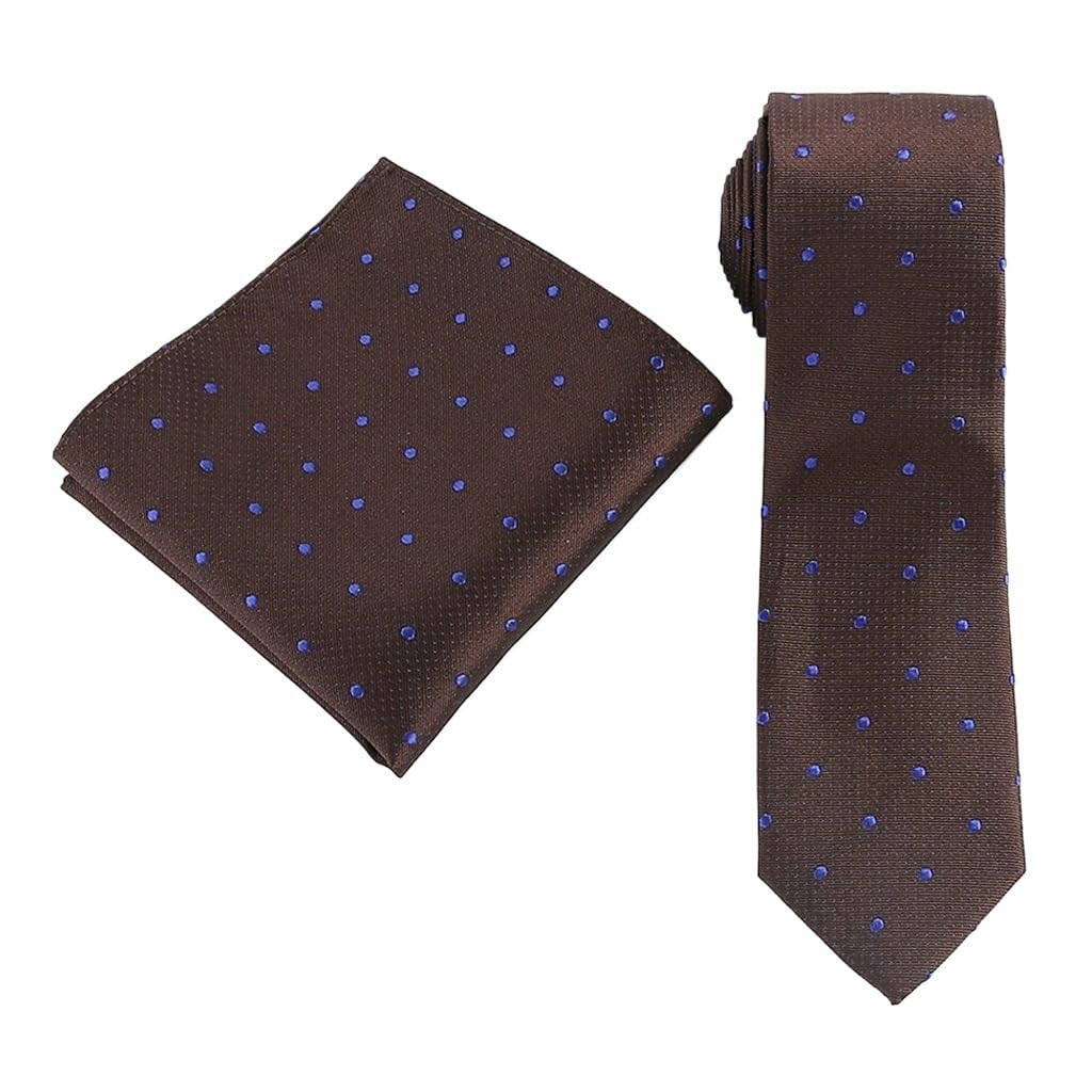 Cravate marron à pois pour costume business casual et soirées élégantes