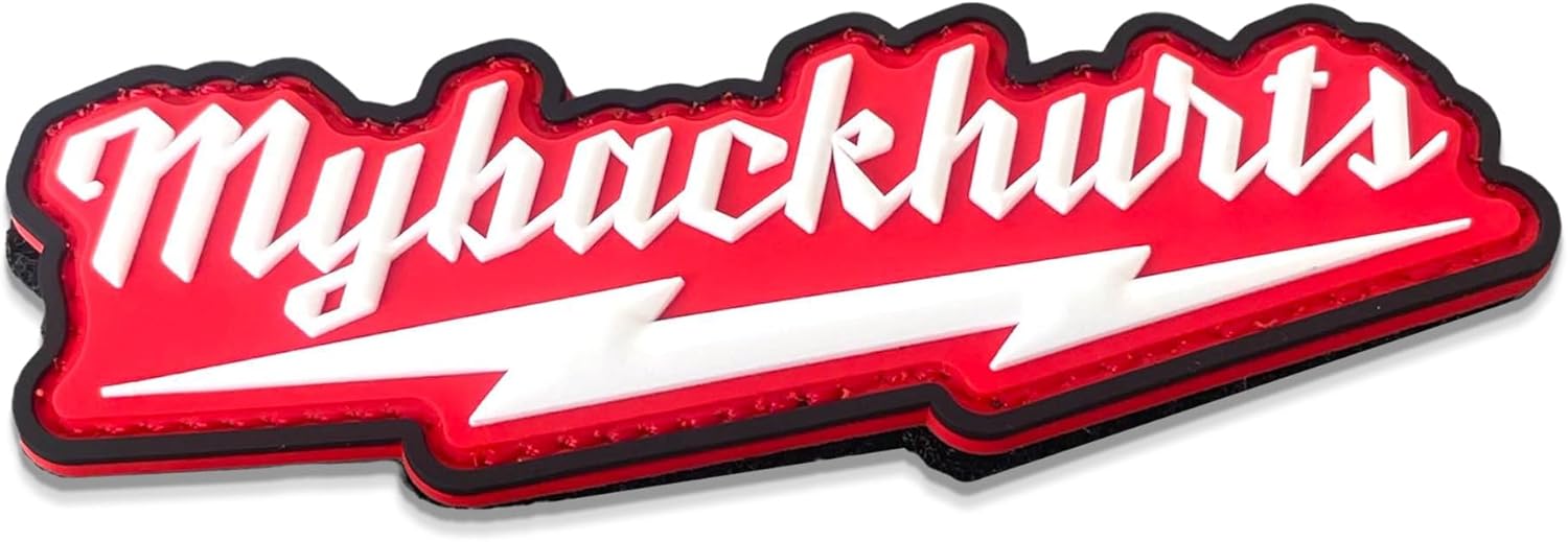 My Back Hurts Creative Humor Military Tactical Morale Patch - Funny Tactical Patches, PVC Rubber Hook & Loop Fastener, Patches for Backpacks, Military Uniforms, Jeans, Jackets, Vests, Hats & More