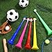 GCQJOQ 6 Pcs Stadium Horn for Adult, 21 Inch Vuvuzela Plastic Collapsible Cheering Trumpets for Sporting Events Football Carnival Party, Red