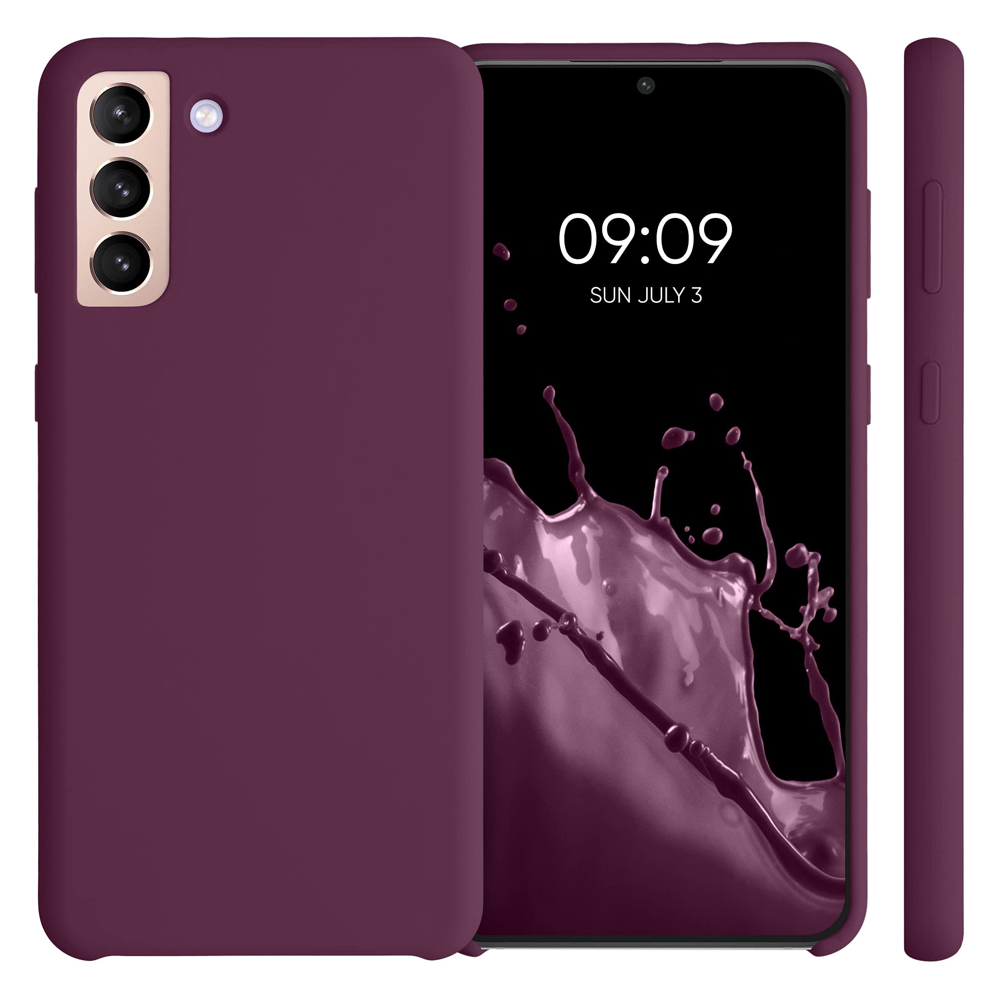 kwmobile Case for Samsung Galaxy S21 Plus Case - Soft Cover - Shockproof Silicone - Wireless Charging Bordeaux Violet — view 5