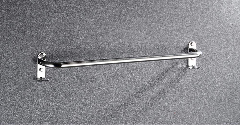 SUS 304 Stainless Steel Towel Rack Shelf with Hooks, Wall Mounted Towel