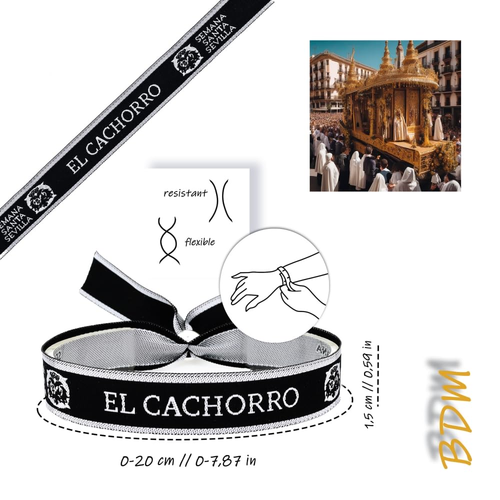 BDM - Pulsera Semana Santa de Sevilla, Cinta de Tela Hermandad Gran Poder, Tres Caidas, mas modelos. - Modelo 5