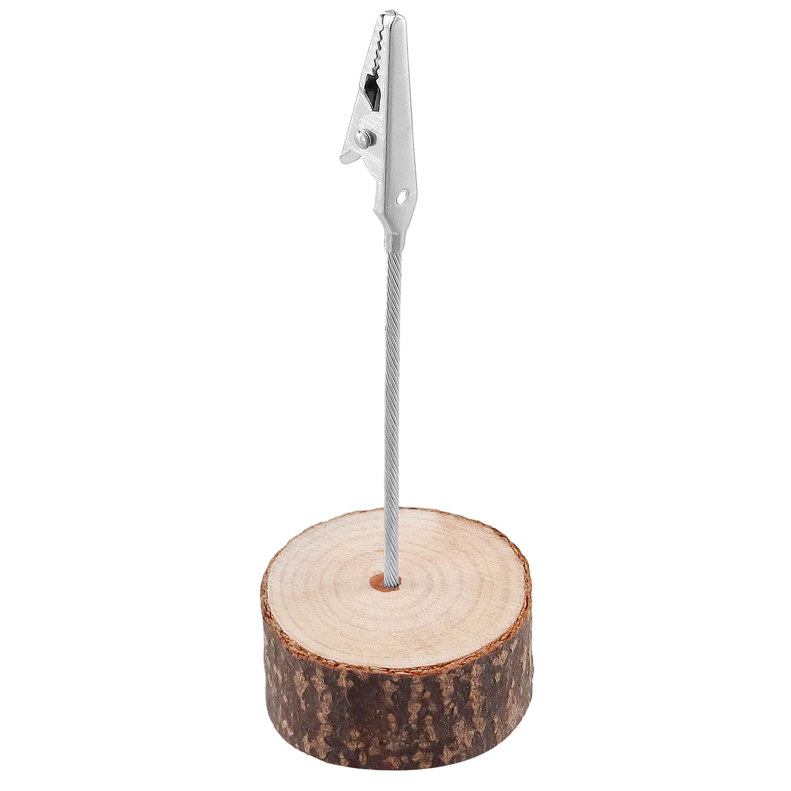 KEILEOHO Porte Photo Pince Lot de 30 - Support Photo avec Pince Crocodile et Base en Bois - Pour Cartes Postales, Photos, Notes - Décoration Bureau, Mariage, Fête, Maison