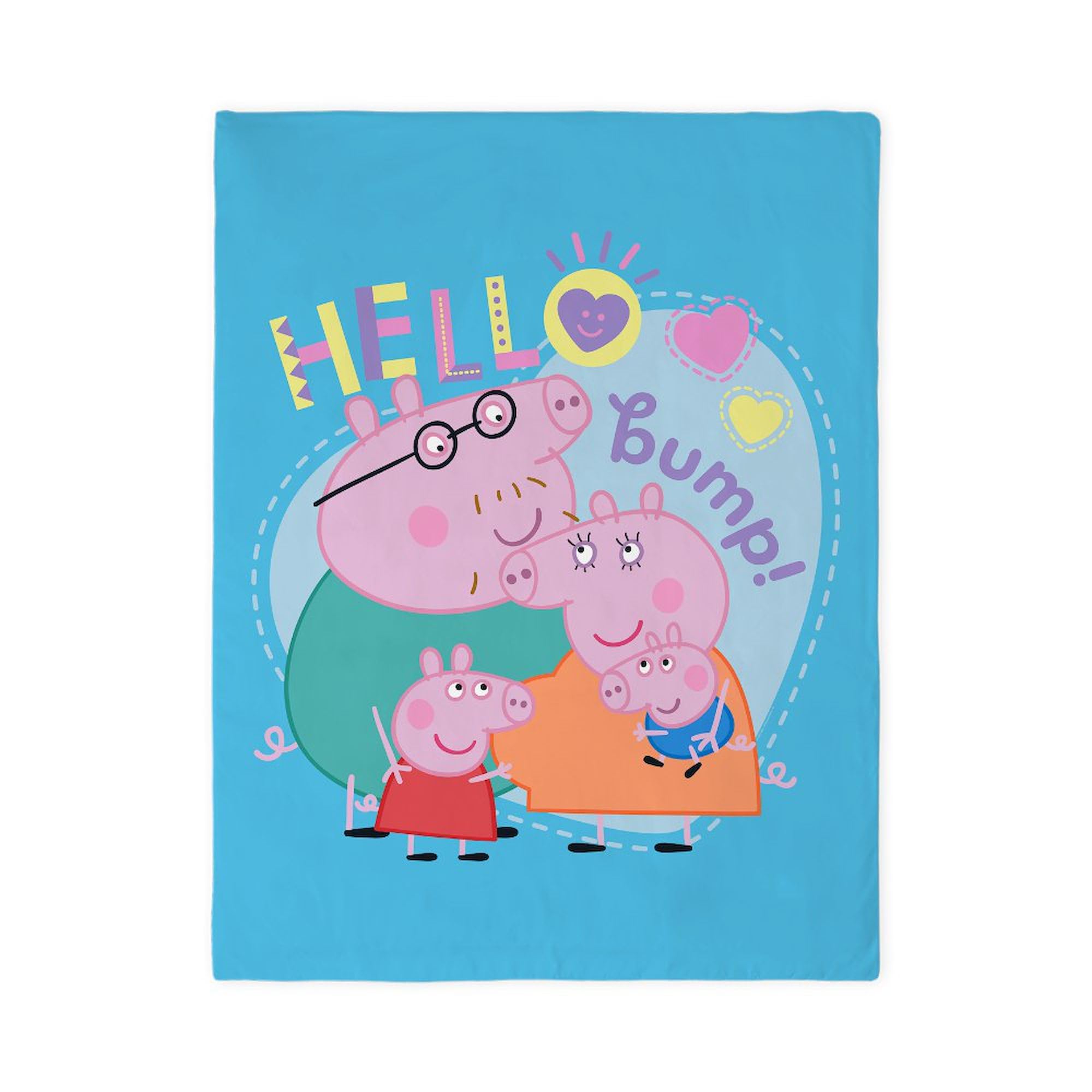 CafePress Peppa Pig: Hello Bump Twin Duvet Cover, Printed Comforter Cover, Unique Bedding,