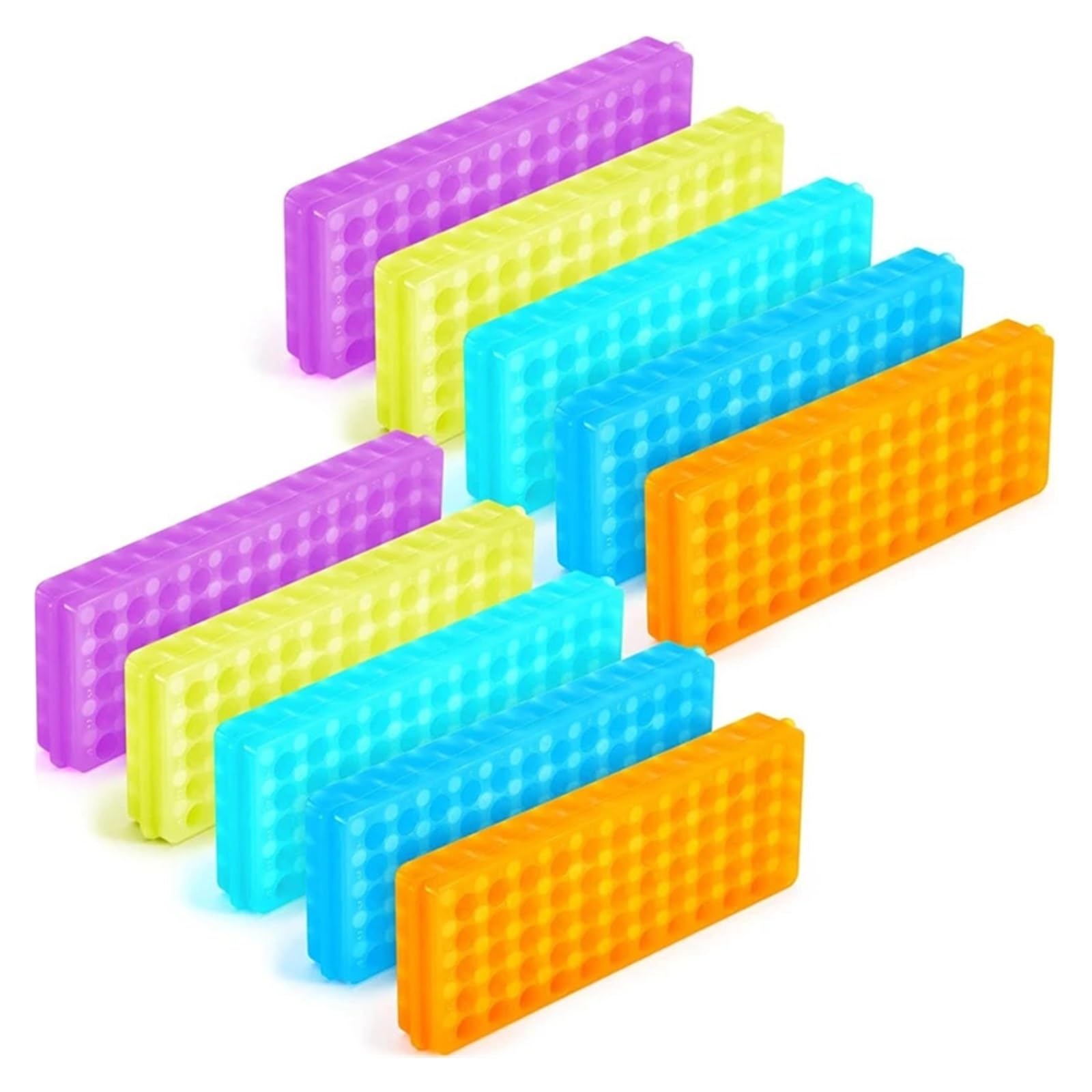 EDVTK35 L22A-10 Soportes For Tubos De Ensayo De Polipropileno For Microcentrífuga, Dobles, For Tubos De 0,5 Ml A 2 Ml, 60 Orificios Cada Uno, 5 Colores