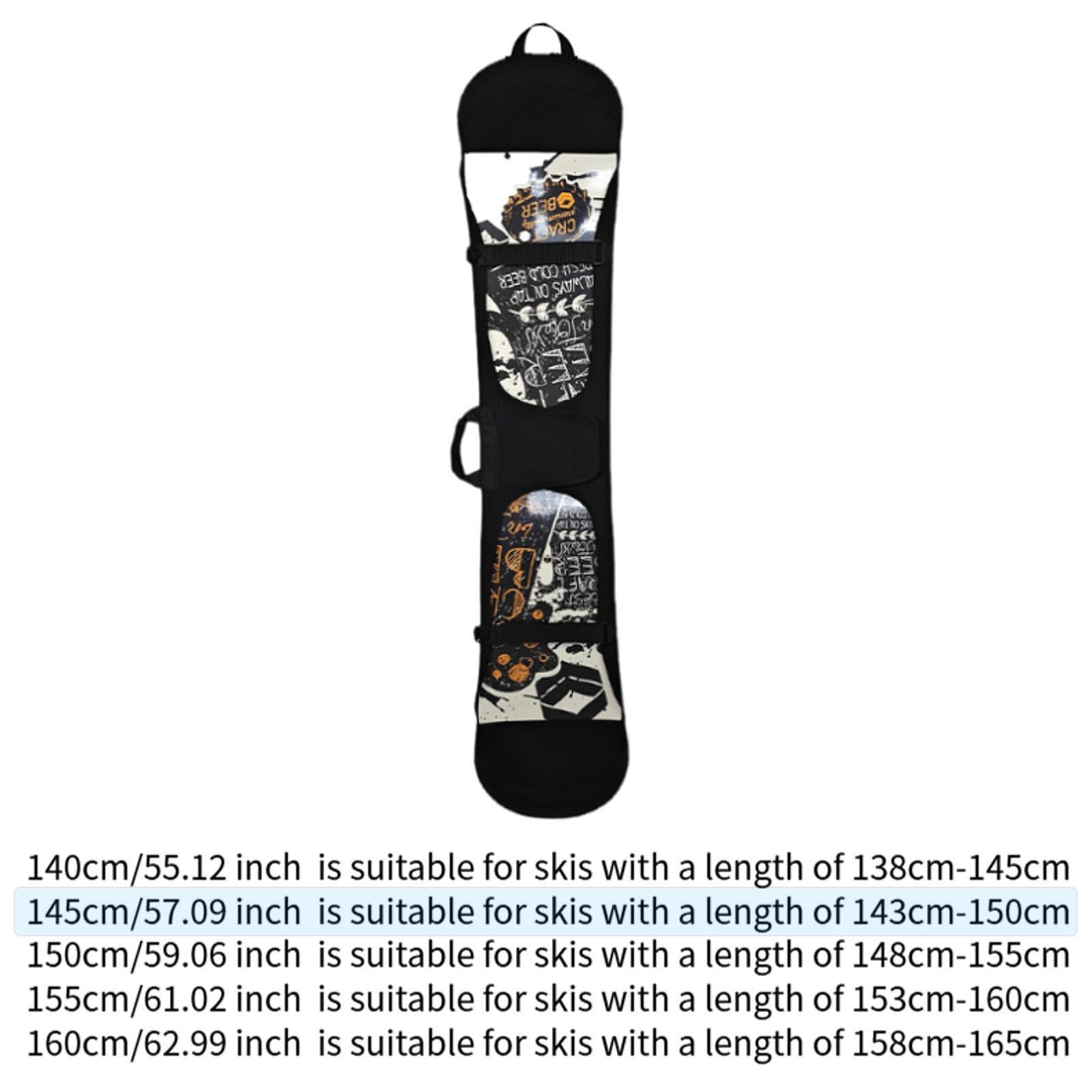 Sac de Transport pour Snowboard, Housse de Planche de Ski, Sac à Dos avec Sangle Amovible, étui pour équipement d'hiver