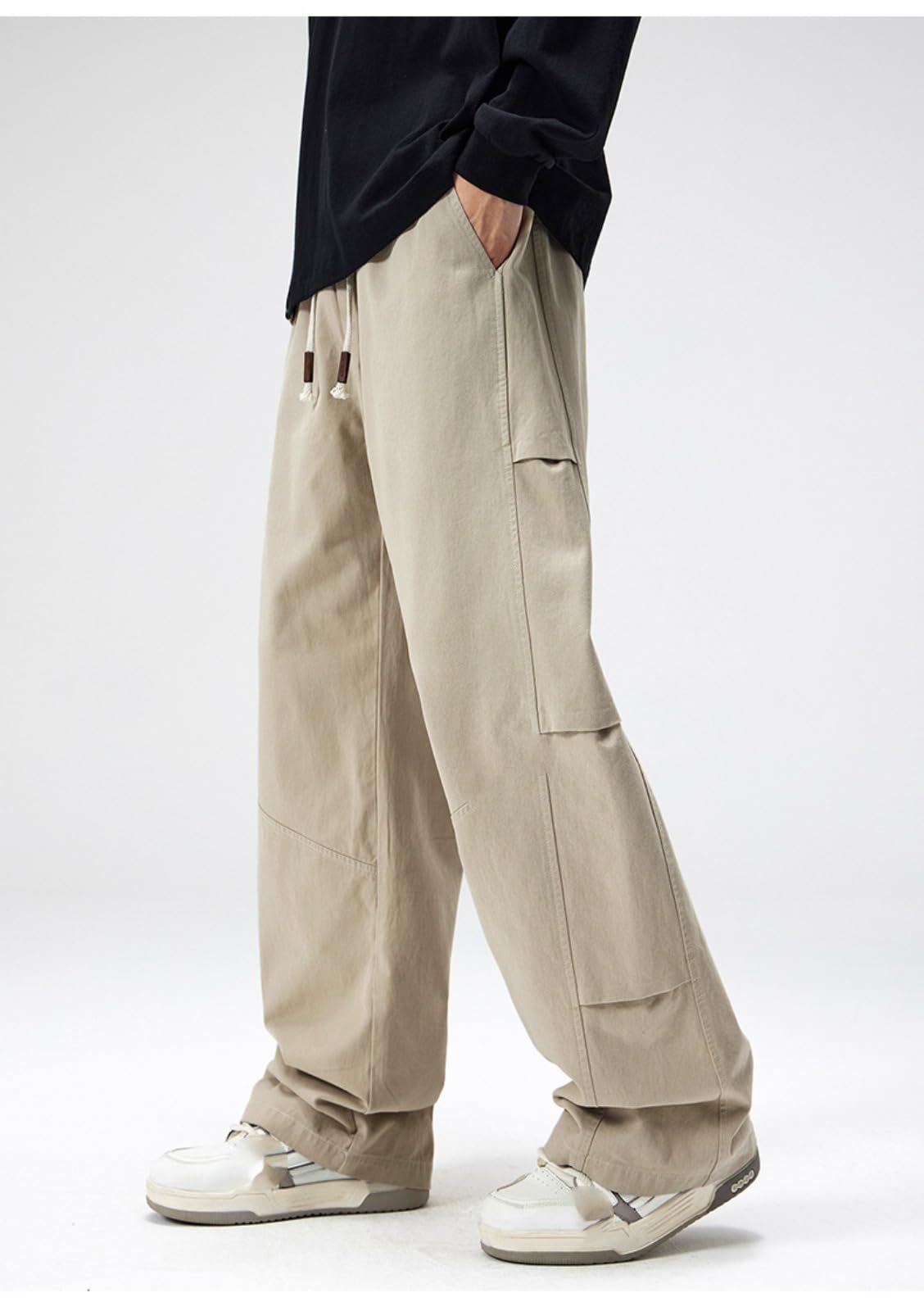 Autunno American Workwear Patchwork Pantaloni Casual per Gli Uomini, retrò Slim Straight Pants
