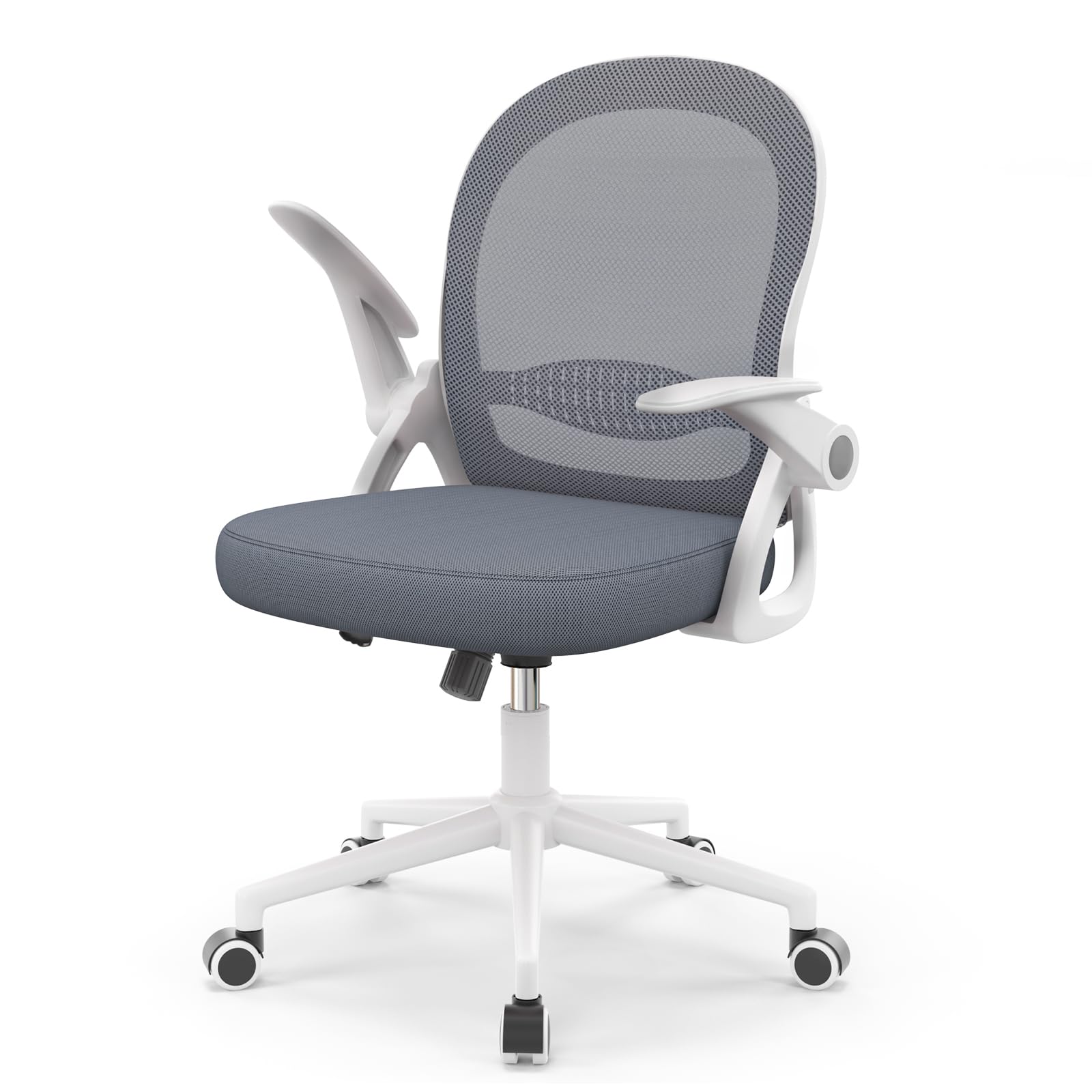 naspaluro Home Office Chair Ergonomic Desk Chair Swivel Computer Chair Mid-Back Mesh Chair with Flip-up Armrests and Lumbar Support for Home/Office (without Footrest, Grey-blue) — image 1