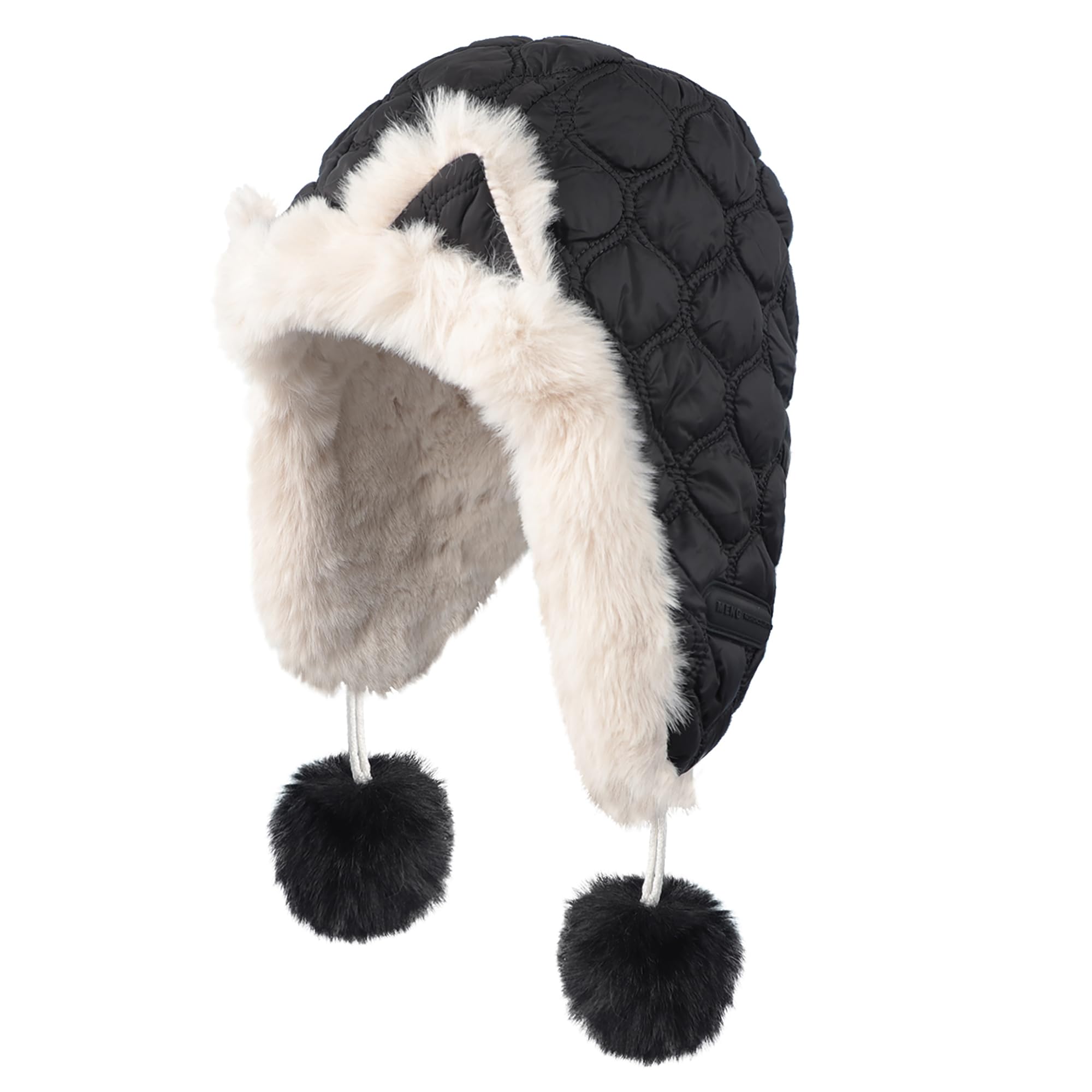 JIAHG Chapeau de Trappeur avec Oreilles de Renard pour Femme et Fille Chapka d'hiver à Pompons Doublure en Peluche Épais Chaud Cagoule avec Oreillettes Bonnet de Ski Neige Snowboard
