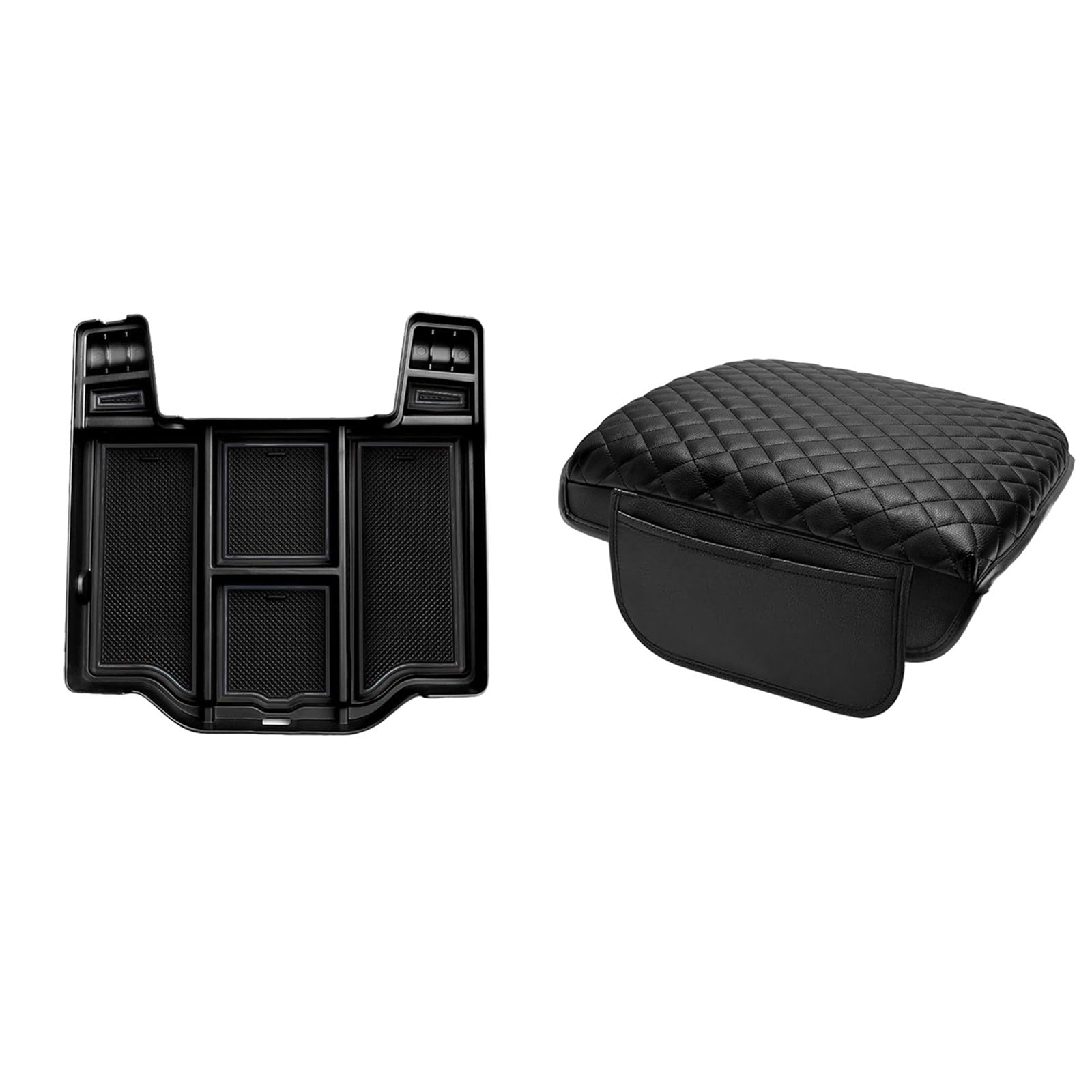 XCNGSUA 2025 2026 Ram Center Console for 2019-2026 Ram 1500 2500 3500 Center Console Oragnizer and Ram Console Armrest Cover,2025 2026 Ram 1500 Truck Accessories Leather with Pocket(for Bucket Seat)
