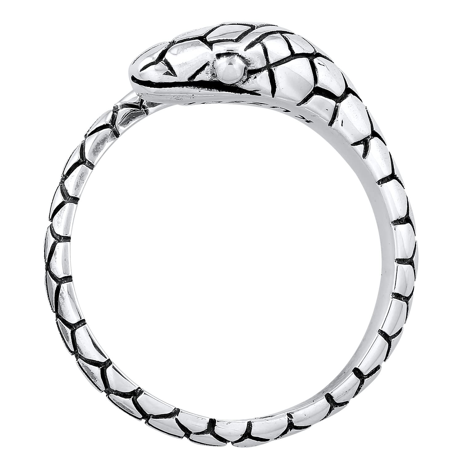Kuzzoi Herrenring Bandring Männer im Schlangen Design 925 Silber