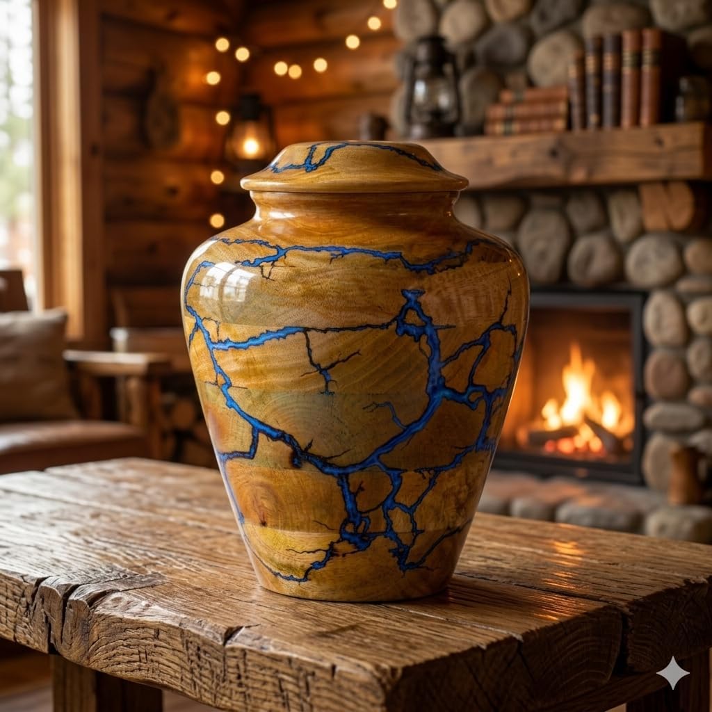 Urn for Human Ashes Large Wooden urn for Cremation Adult urn Box for Ashes Personalized Wooden urn Burial urn for Funeral Wood Box (No Personalised, Large 200 LBS)