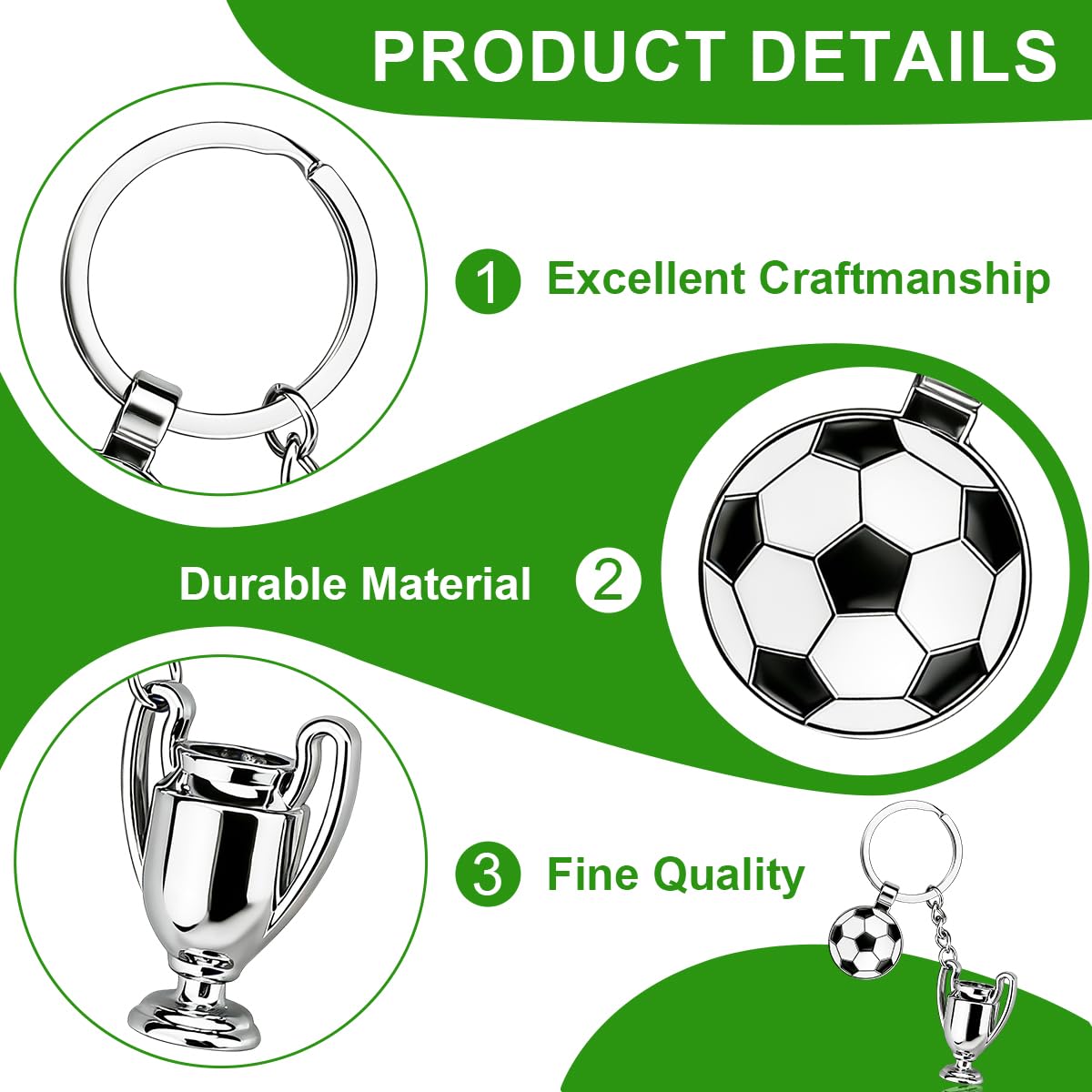 Football Keychain, Football Gift Keychain, Football Keyring for Boys and Girls, for Fans, Couples and Birthday Parties for Exchanging Gifts - 3