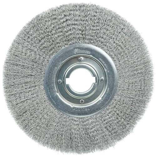 Image of Weiler 06190 12 inch Medium Face Crimped Wire Wheel, .014 inch Steel Fill, 2 inch Arbor Hole, Made in The USA