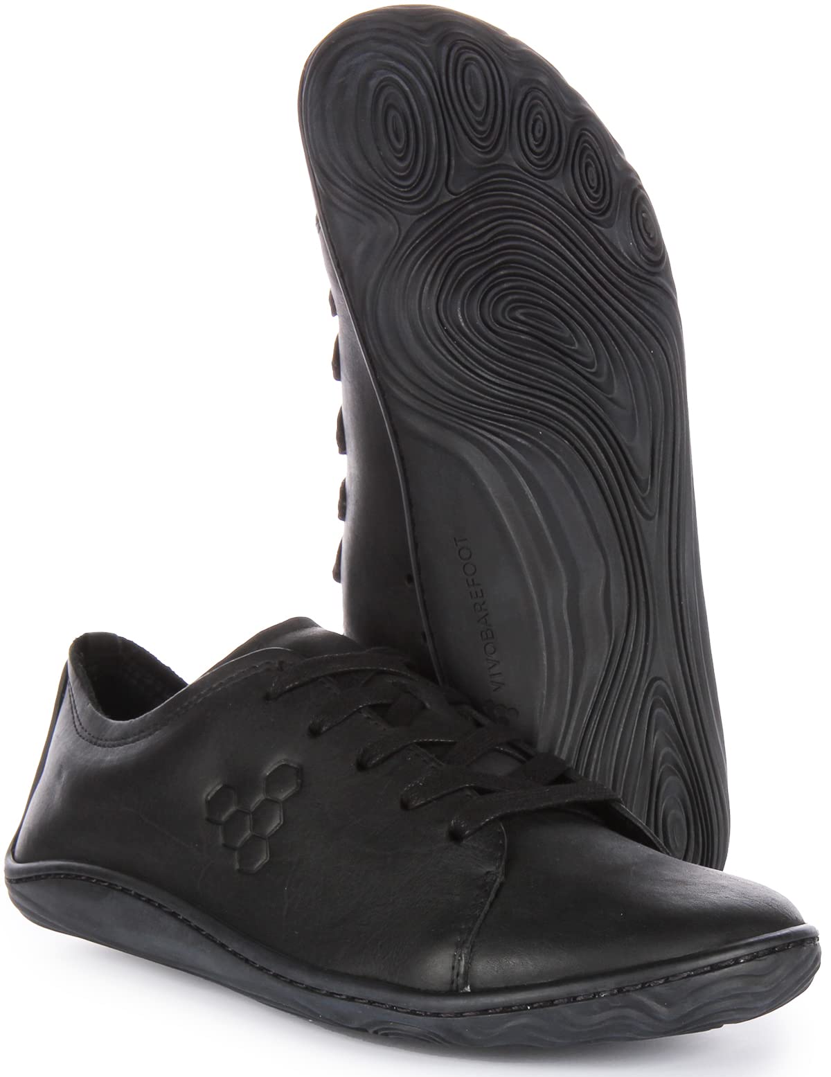 Vivobarefoot Mens Addis Leather Triple Black Trainers 10 Us 