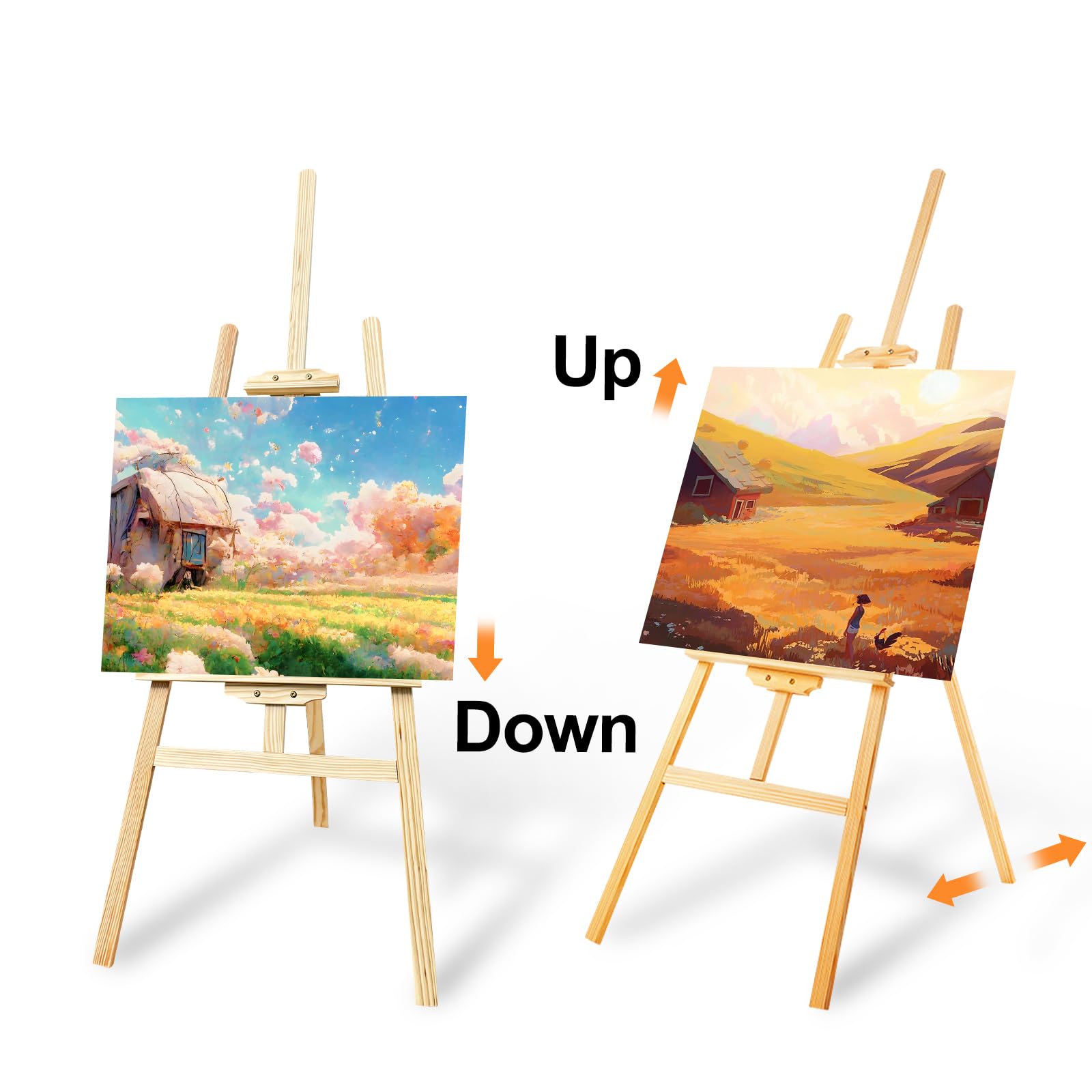 Cavalletto Da Pittura In Legno 150cm - Regolabile, Portatile, Per Artisti E Mostre - Foto 5