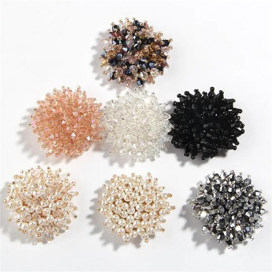 Różne ubrania, perłowe guziki Kryształowe koraliki Rhinestone kwiat przyszyte guziki opakowanie zbiorcze do torebek buty odzież DIY Craft(E23,10PCS)