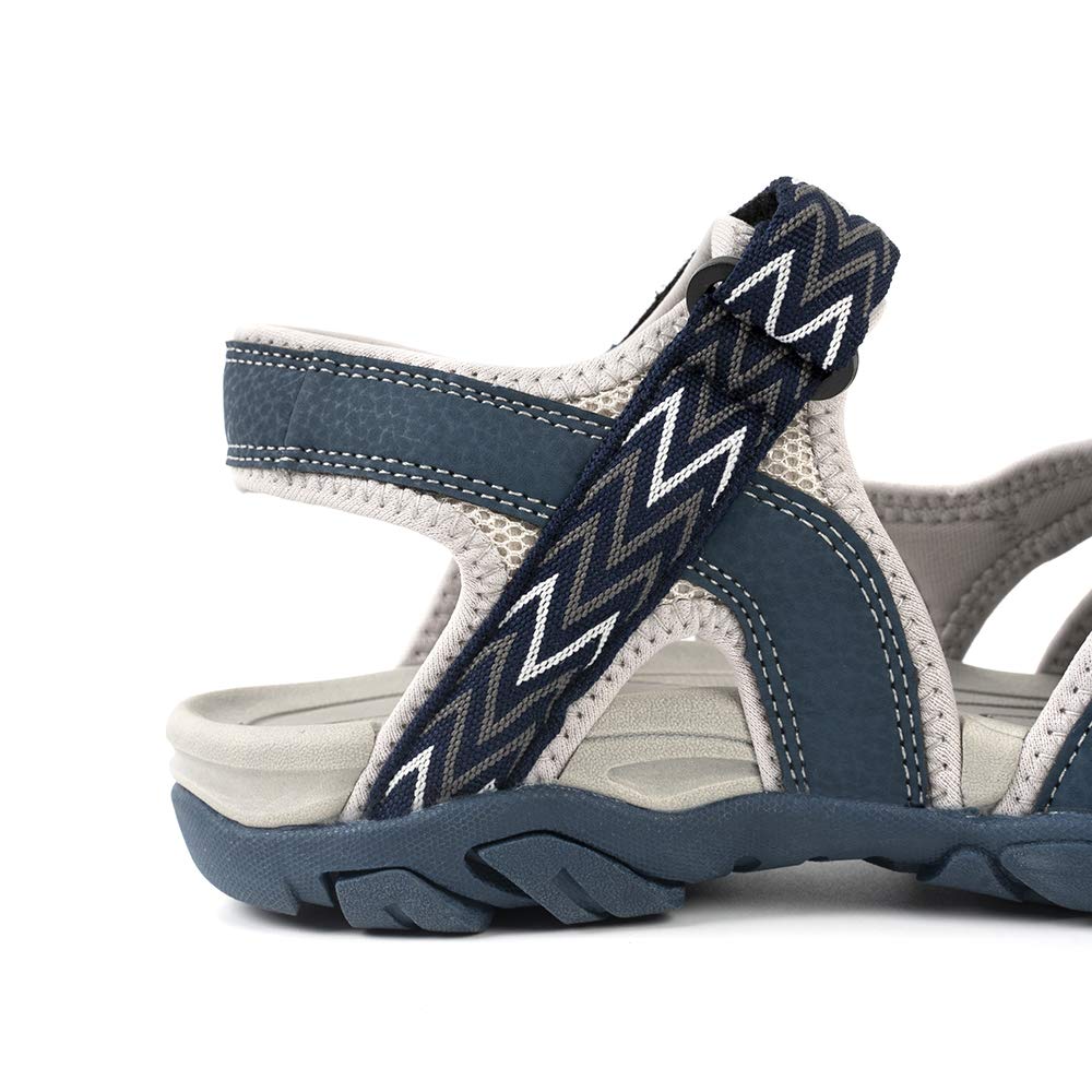 HEVA Womens Hiking Outdoor Sandals Closed Toe Adjustable hook and loop Outdoor Sports Sandals Ladies Trekking Athletic Walking Shoes