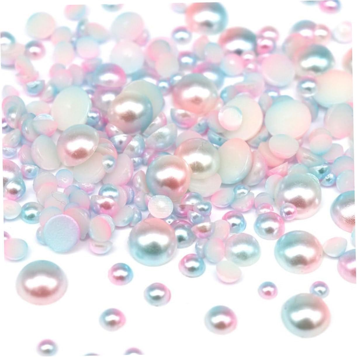 3sets Nail Art Jewelry Gems Pearls Cabochons Semicircle for Craft 1200pcs*3