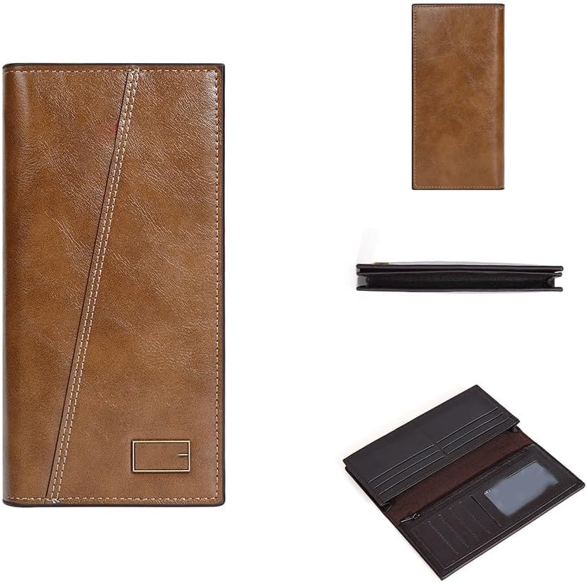 VIDI Pu Leather Long Wallet Men's Zipper Large Capacity