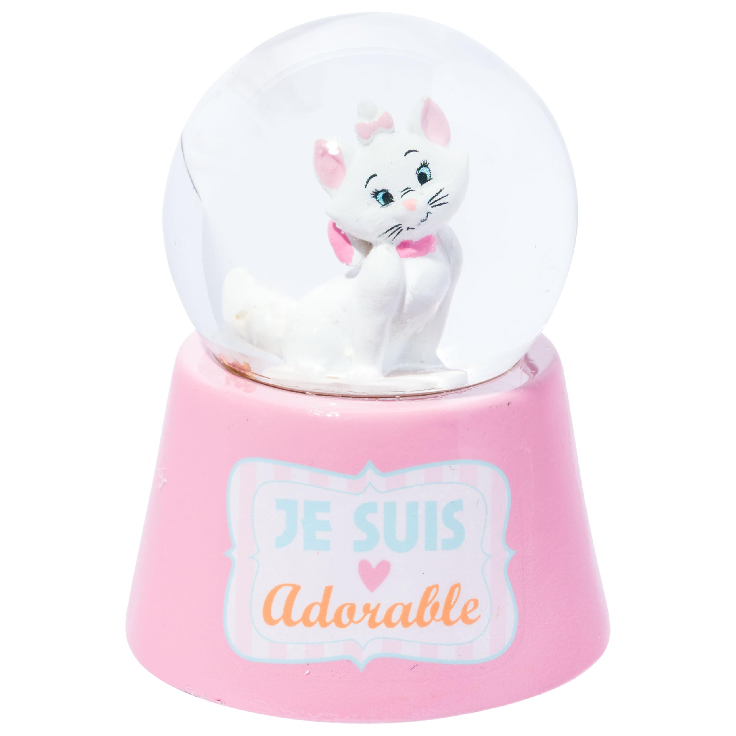 Silver Buffalo Disney The Aristocats Marie “Je Suis Adorable” Boxed Light Up Snow Globe, 45mm