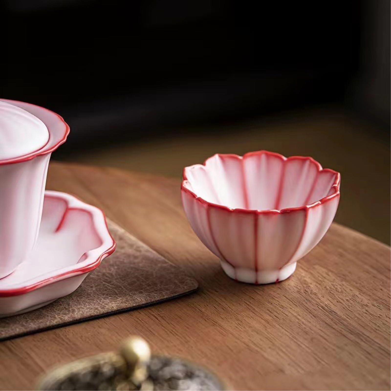 Porcelanowy smalec mrożony kubek do herbaty prosty i świeży zestaw do herbaty Kung Fu - pudełko na kubek Kwai Kou