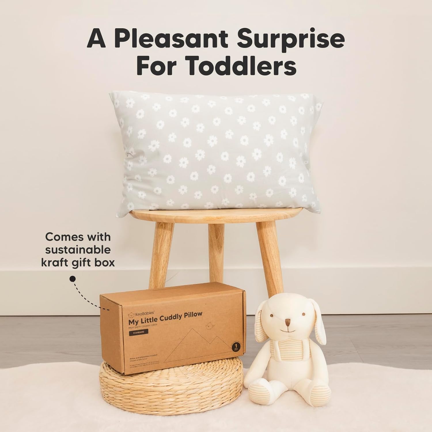 KeaBabies Toddler Pillow with Pillowcase - 13x18 My Little Cuddly Kids Travel Pillows for Sleeping, Nap, Viscose from Bamboo Nursery Pillowcase, Soft & Breathable, Toddler 2-5 Years Old (Meadow) - Image 9