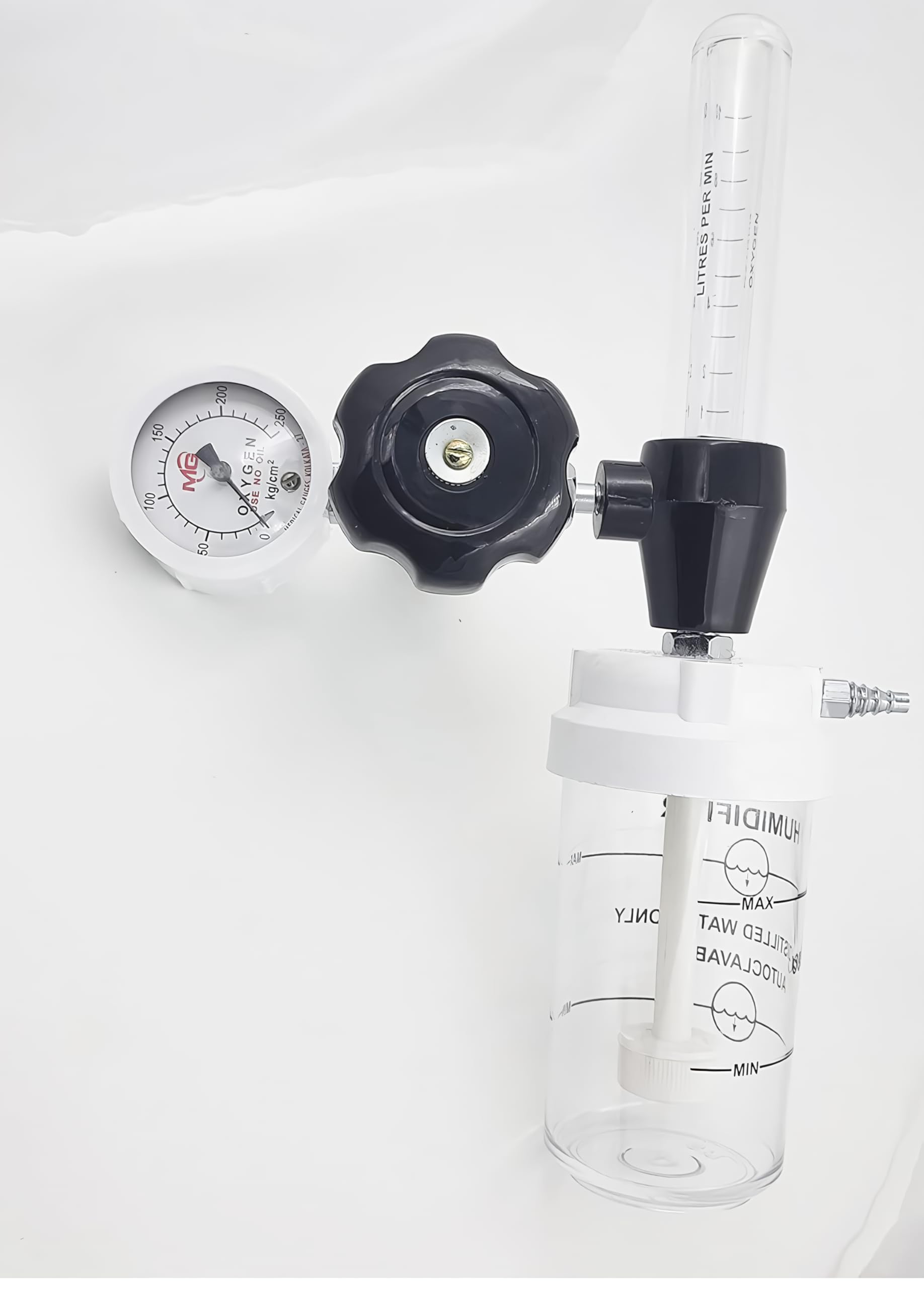 Otica Oxygen Flowmeter Regulator With Humidifier Bottle - Multicolor 2