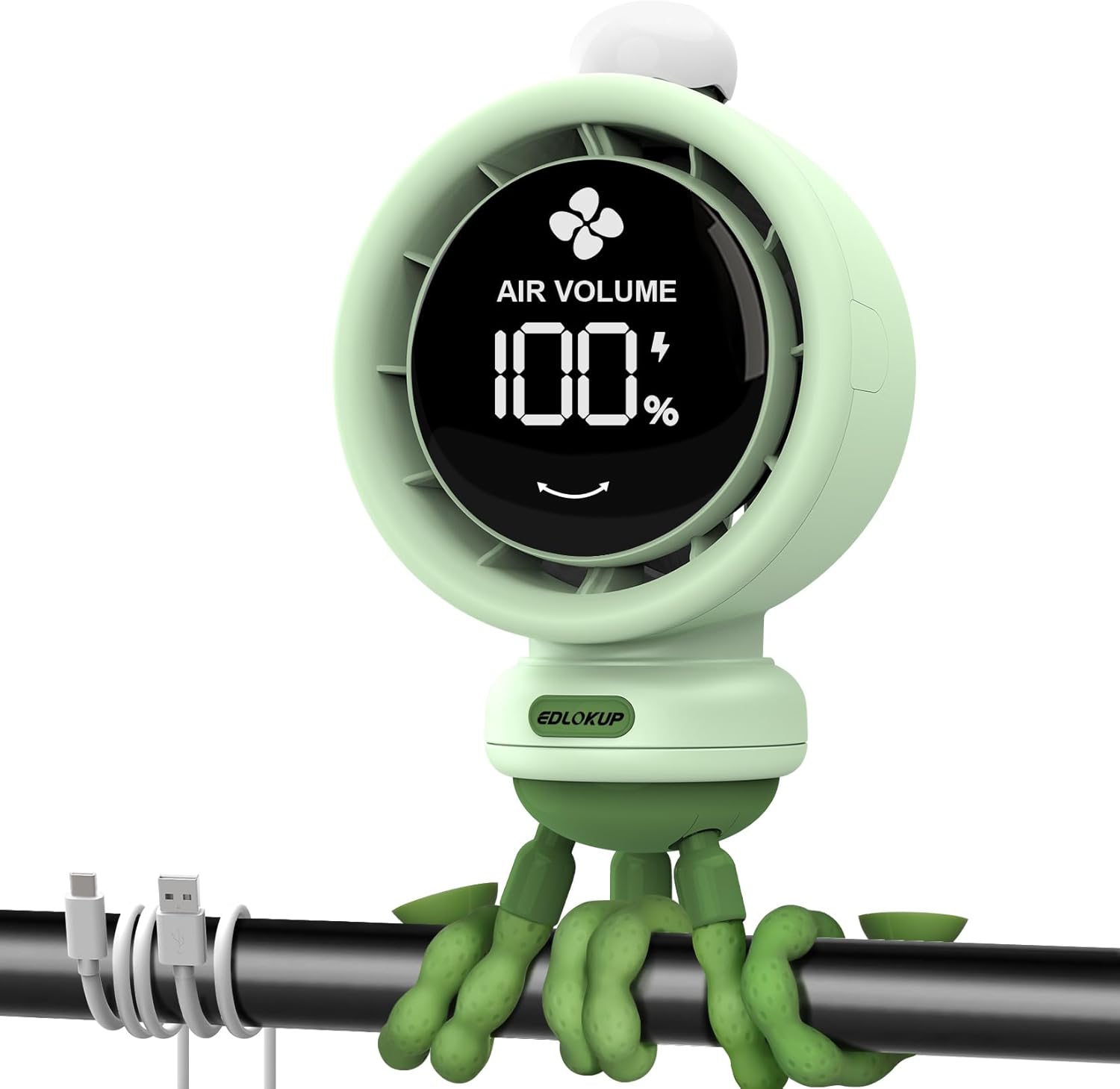 Portable Stroller Fan, USB Plug Battery Operated Powered Fan, 3600 mAh Automatic Oscillating Clip on Fans, Ultra-long Battery Life, LED Night Light, Suitable for Car Seat Crib Travel (Green) Portable Stroller Fan, USB Plug Battery Operated Powered Fan, 3600 mAh Automatic Oscillating Clip on Fans, Ultra-long Battery Life, LED Night Light, Suitable for Car Seat Crib Travel (Green)