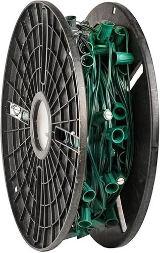 Guirnalda de luces novedosas C9 de 500 pies para exteriores base intermedia C9E17 espaciado de 12 pulgadas cable verde Guirnalda de luces novedosas C9 de 500 pies para exteriores base intermedia C9E17 espaciado de 12 pulgadas cable verde