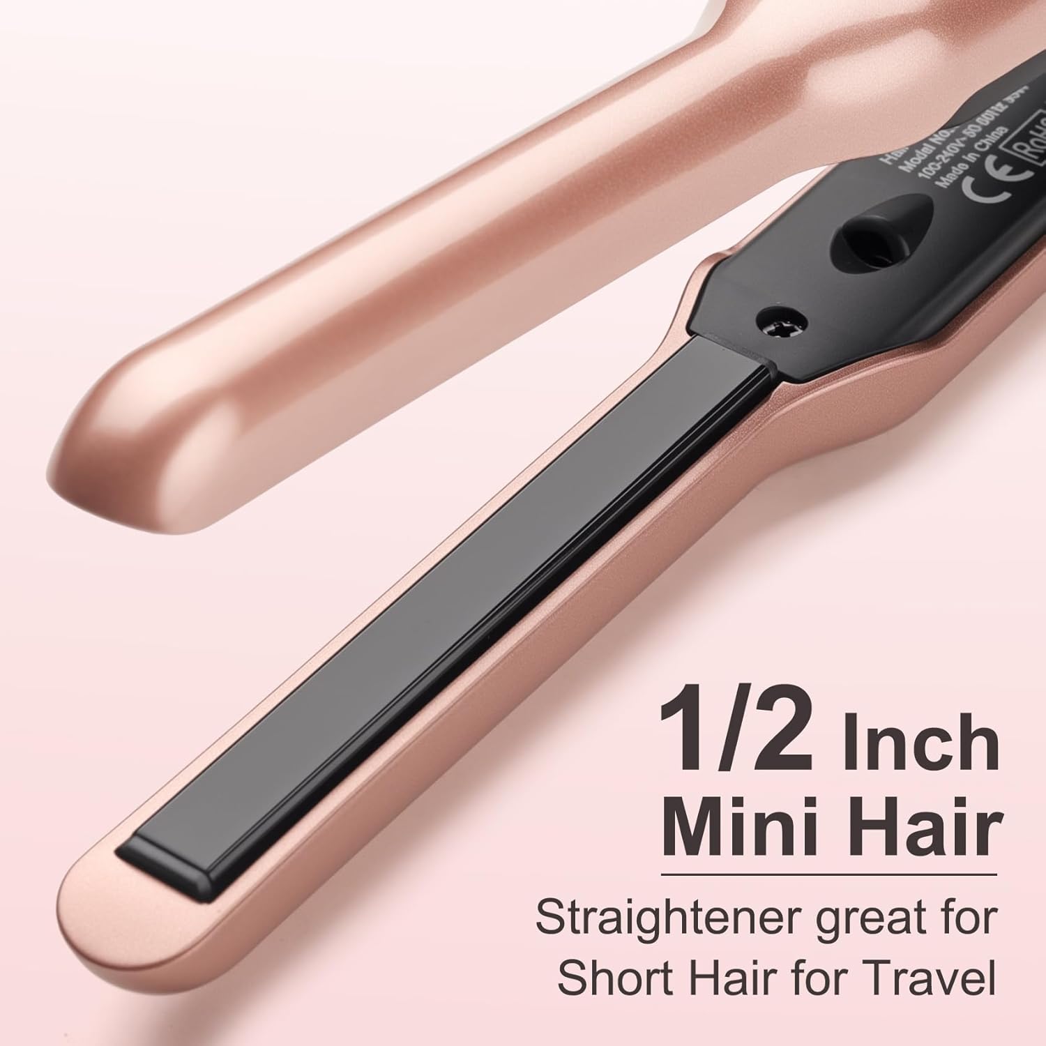 JAETON Small Flat Iron 3/10" Mini Hair Straightener for Short Hair Curling Iron for Edges,Mini Straightener for Travel,Fast Heat Up,Dual Voltage,Ceramic Tourmaline - Image 7