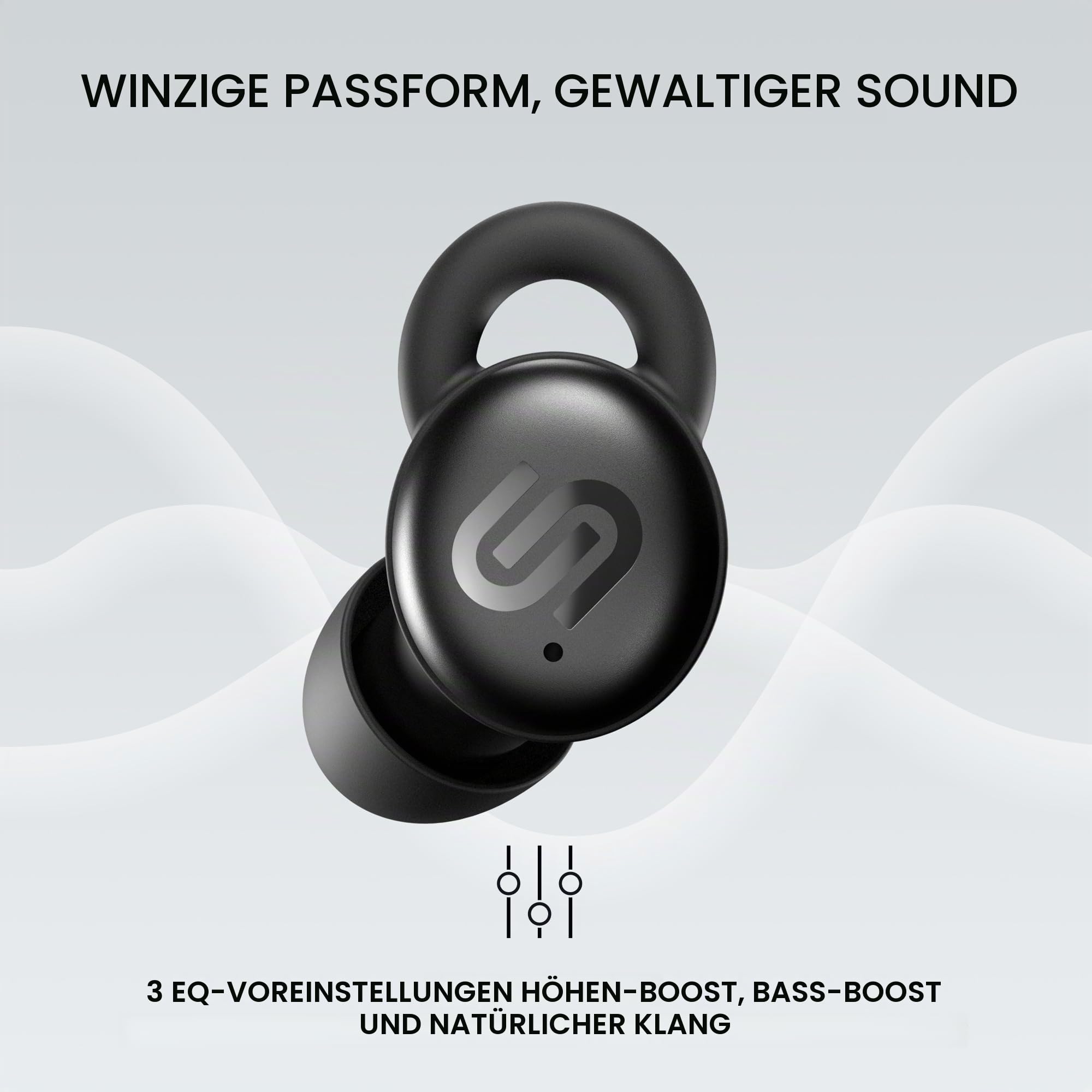 Urbanista Mini Schlafkopfhörer Sleep Earbuds, Geräuschblockierung Ohrhörer, Seitenschläfer, 27h Wiedergabe, Einstellbare Sleep-Timer, Bequemes flaches Design, Bluetooth 5.4, 3 EQ-Modus, Porto
