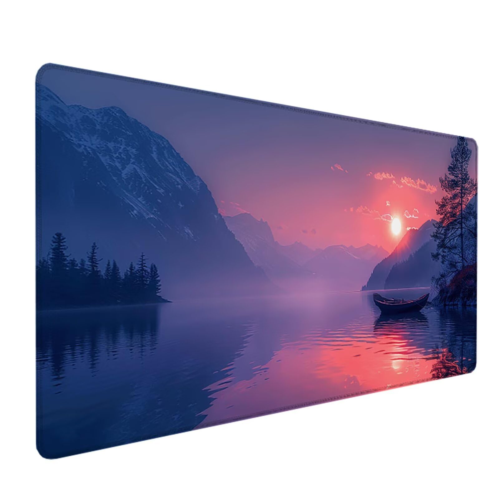 Amanecer Alfombrilla Ratón Gaming XXL 1500 x 800 mm, Alfombrilla Gaming PúRpura Mousepad con Base de Goma Antideslizante, Impermeable Desk Mat para Teclado y Raton, Accesorios Gaming, Regalos B-X
