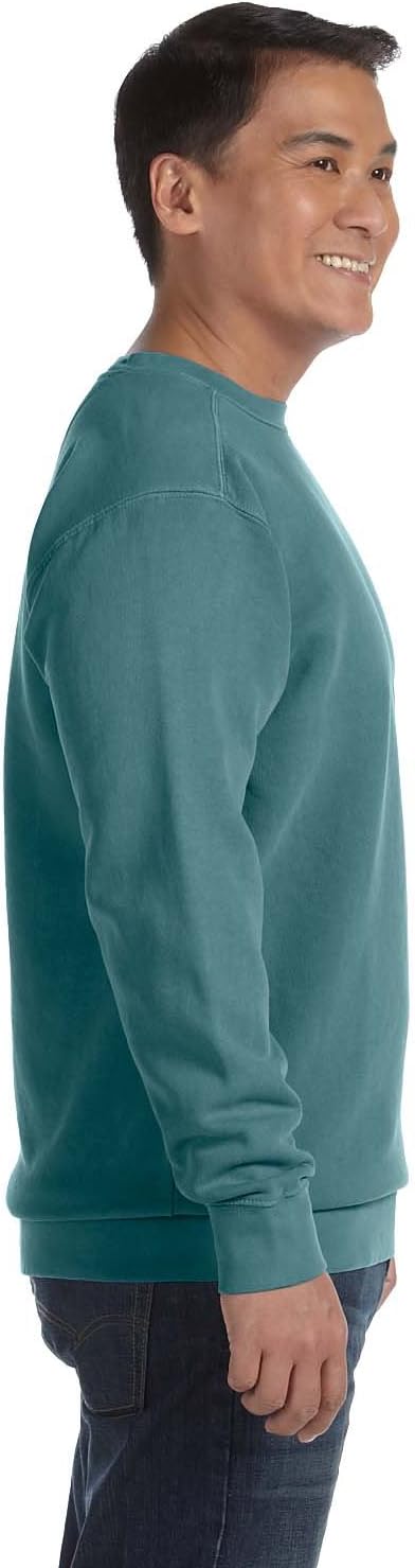 Comfort Colors Men's Crewneck Botton Fleece Sweatshirt, Blue Spruce, XX-Large