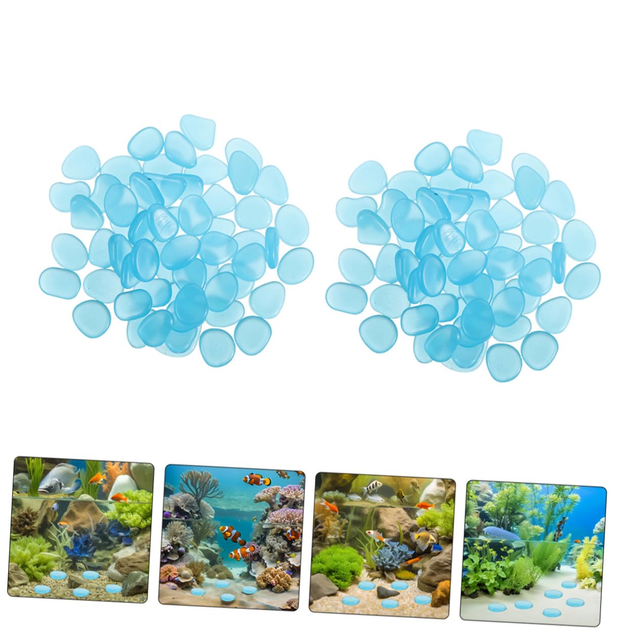 300 Piezas Piedras Luminosas Azules de Unidades Guijarros Brillantes para y Jardín Decorativas Resistentes al Agua y Brillo Nocturno Duradero
