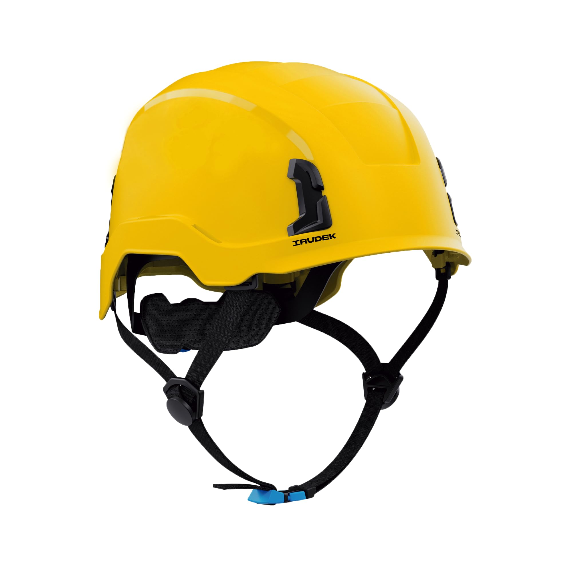 Irudek OREKA II Amarillo – Casco dieléctrico para Trabajos en Altura, ABS Ultraligero, Sistema ROUNDFIT, Chip NFC Integrado, Ranuras universales 30 mm, Certificado EN 397 y EN 50365