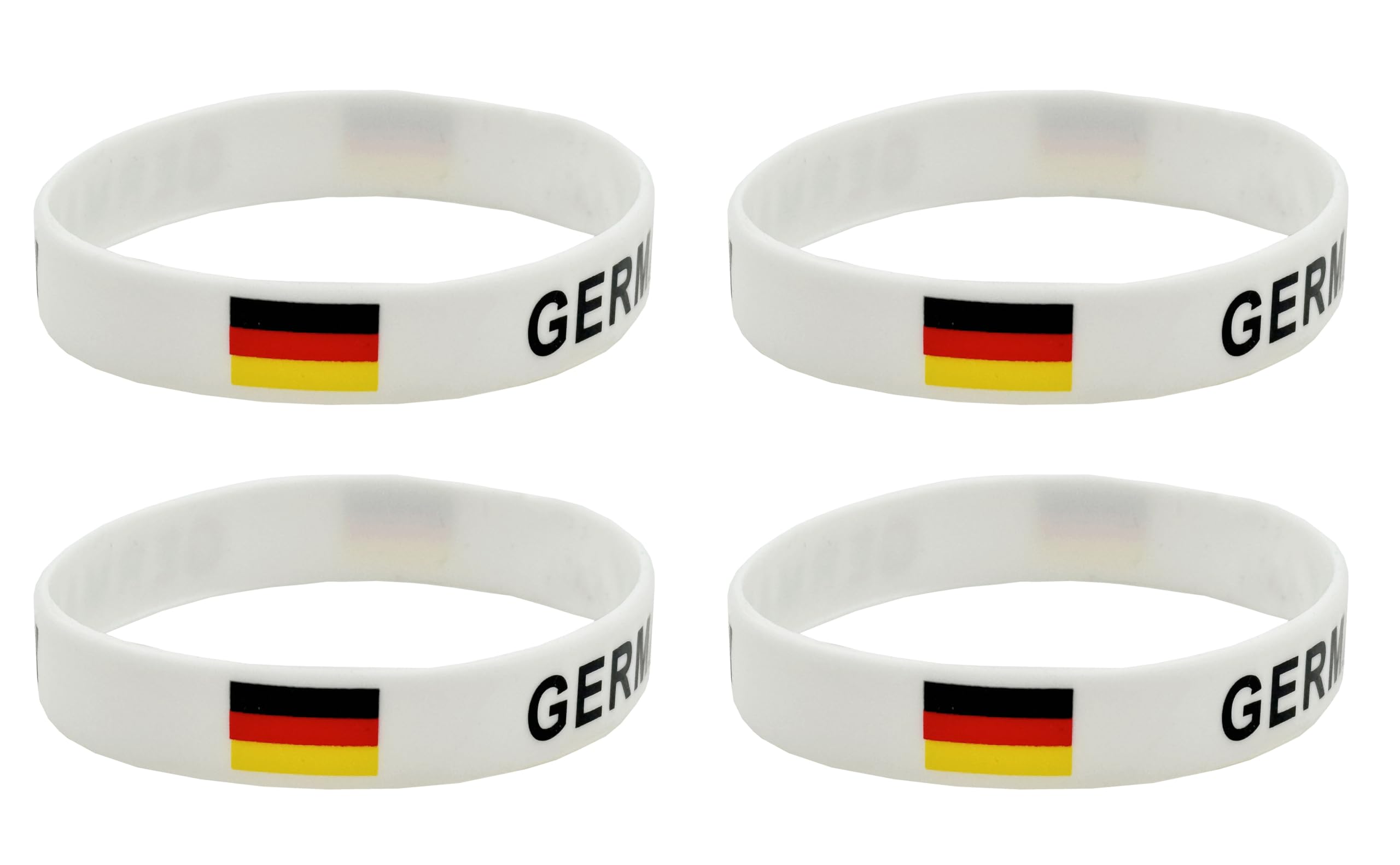 LLBFHH 4 Pcs Germany German Country Flag Rubber Bracelets, National Flag Silicone Bracelet, Rubber Wristbands Patriotic Decorations Gift