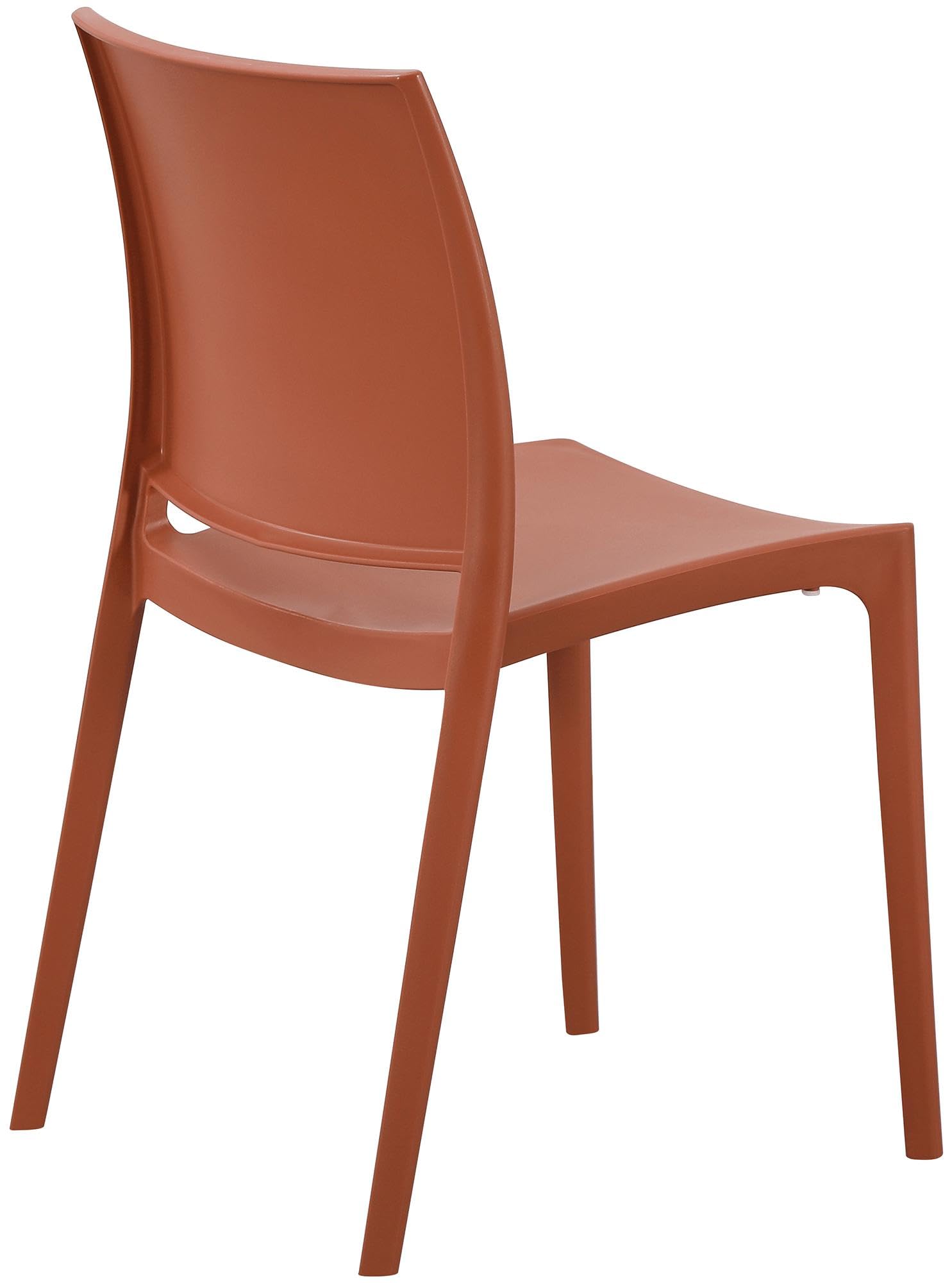 CLP Chaise de Jardin empilable et resistante aux intemperies Meton, Fauteuil avec Dossier, Resistant aux UV, Chaise exterieure en Plastique, Couleur:Terracotta