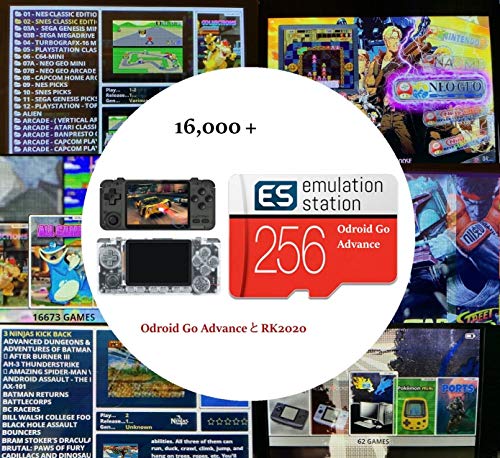 TAPDRA Emulation Station 256G Fully Loaded Micro SD Card For Odroid Go Advance V2.0 16,000+ Games Arcade Mame etc. Plug&Play