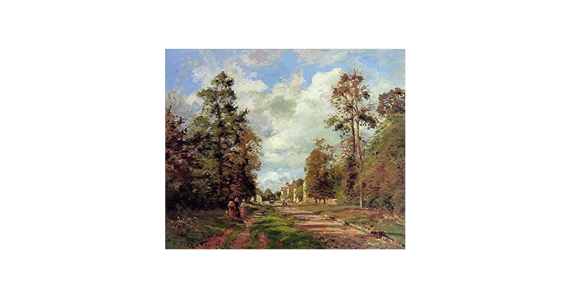 絵画 カミーユ・ピサロ 肉筆油絵〈模写）バサンクールの農場 Amazon.co.jp: 18 の有名な絵画 - 森の郊外にあるルーブシエンヌ