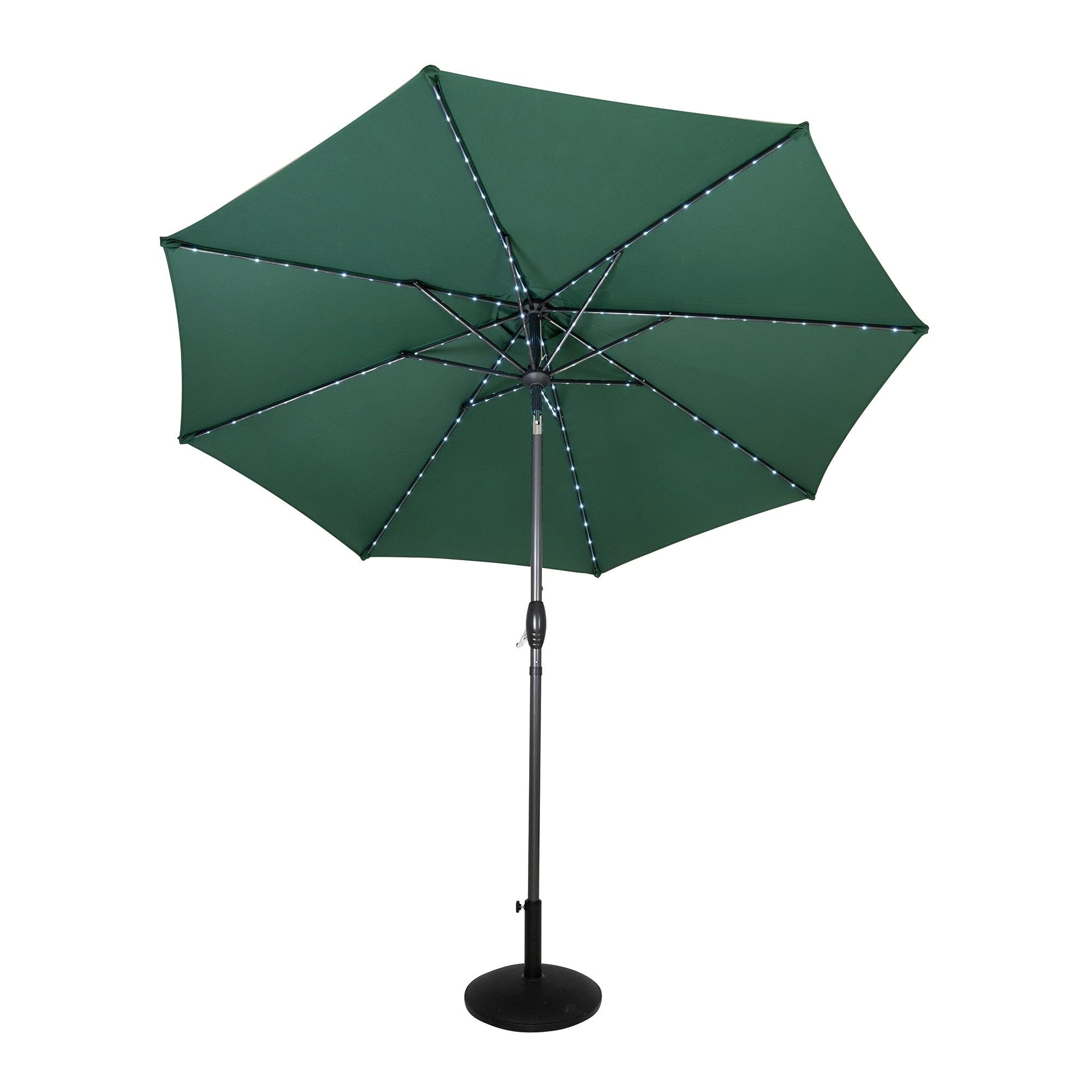 Monstershop Unisex Green Led Tilt Parasol 2.7M With Tilt Base –