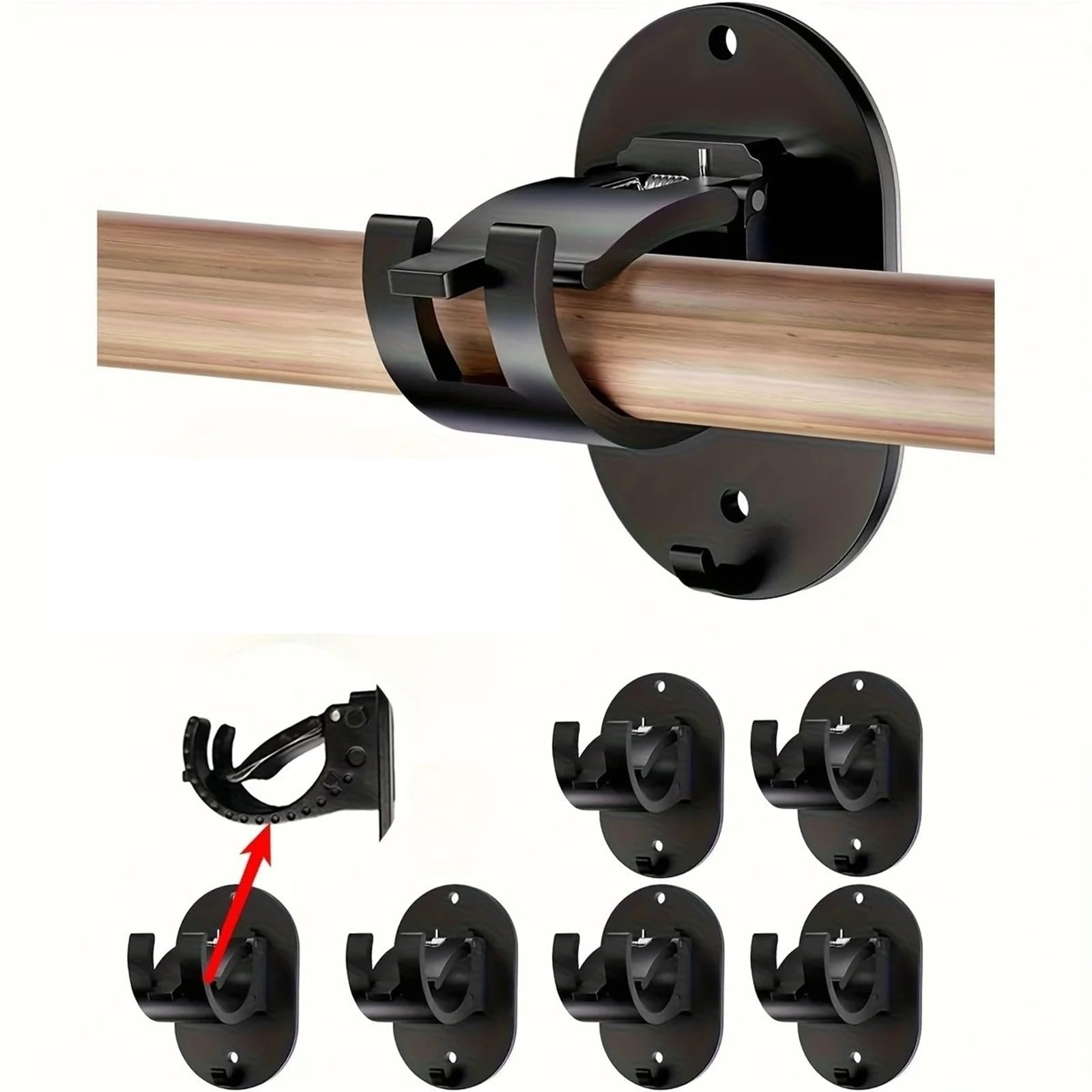 Supports de Tringle à Rideau percer, Crochets muraux Robustes, Installation Facile, Convient aux tringles 0.6 3.81cm et Porte-Serviettes 2/4/6/8/10 pièces Adapté aux familles(10PCS)
