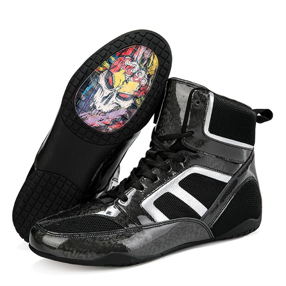 Zapatillas De Boxeo Y Lucha para Hombre, Transpirables, Entrenadores De Boxeo, Unisex, para Adultos, De Artes Marciales, Atléticas, De Fitness Y Culturismo,Negro,40 EU